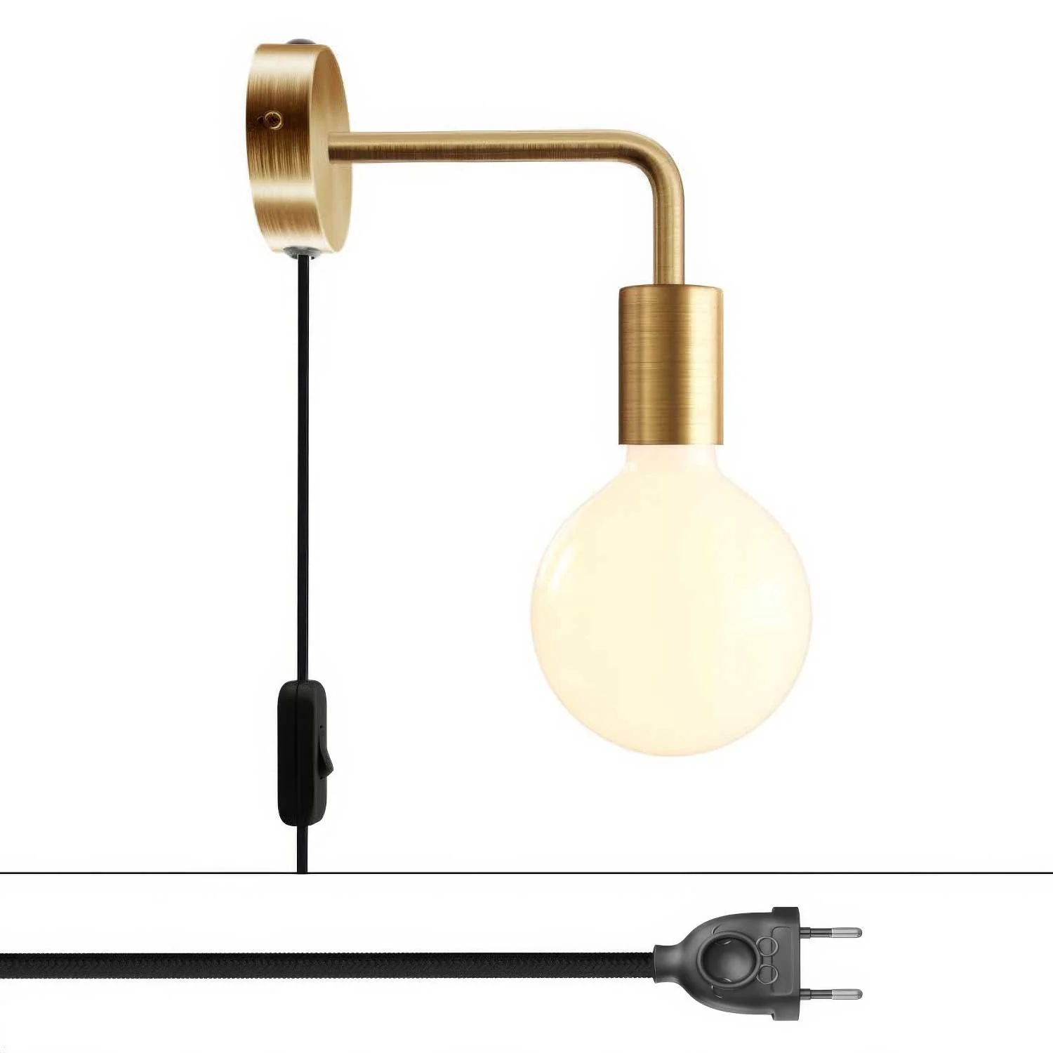 Spostaluce-Lampe aus Metall mit gebogener Verlängerung – Satinierte Bronze