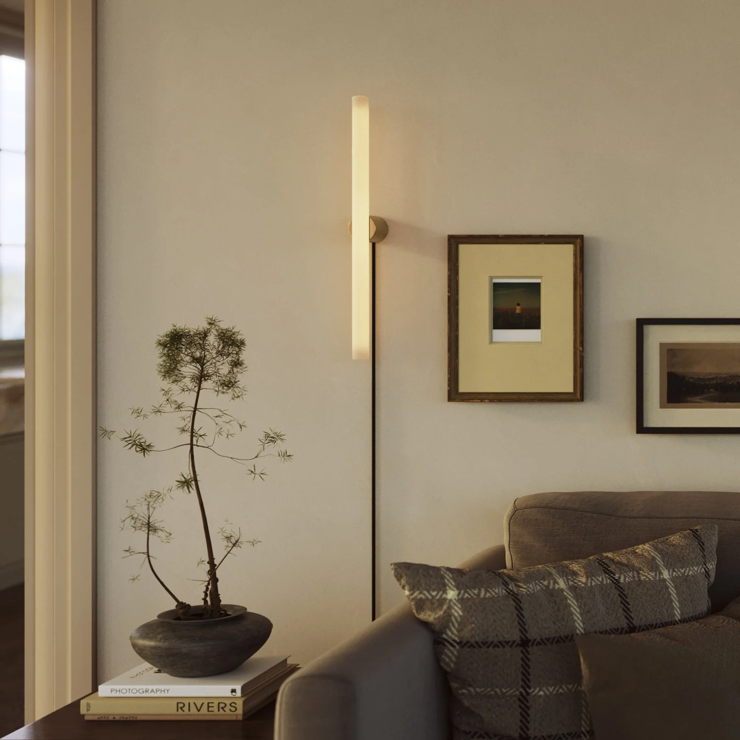 Spostaluce Plug-in-Lampe mit Metall-Finish und S14d LED-Linearglühbirne – Gebürstete Bronze - Image 2