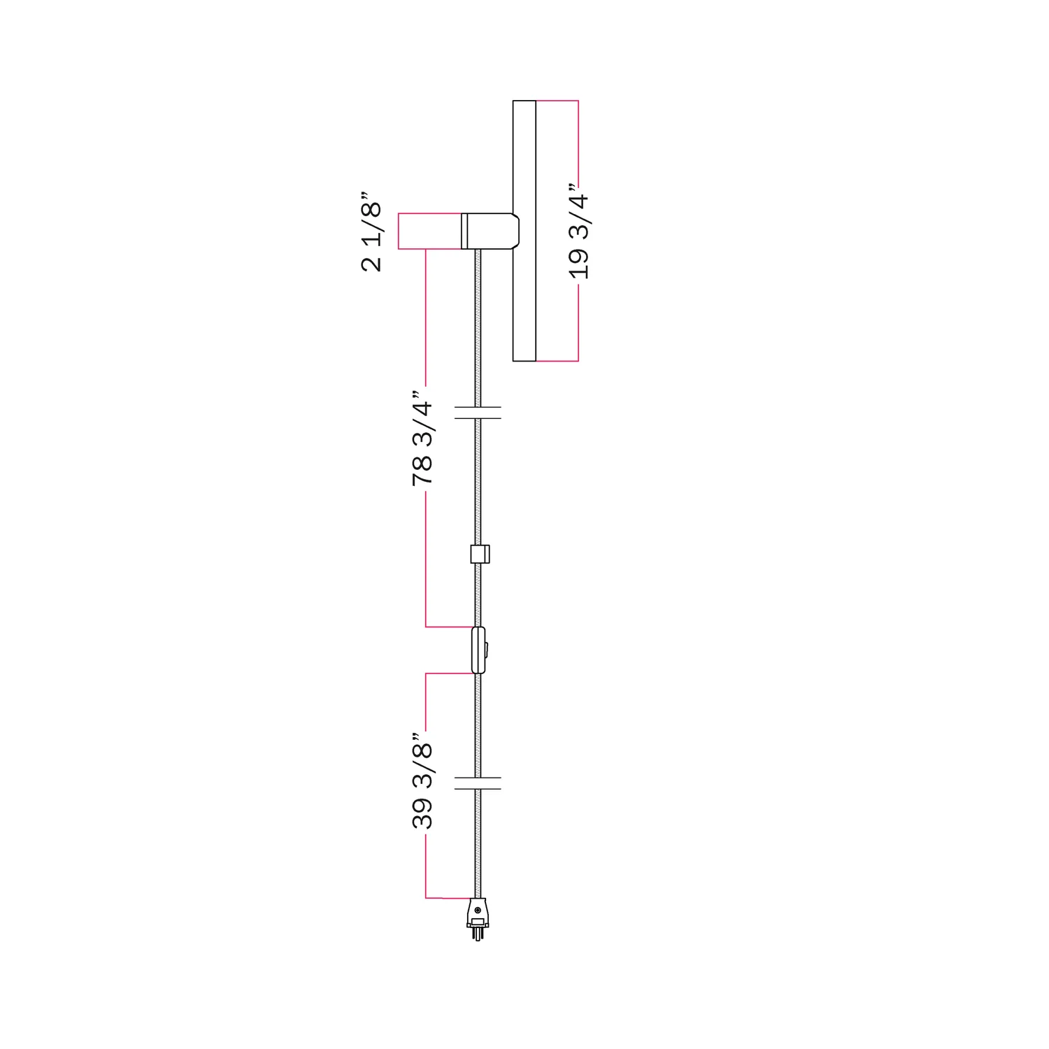 Spostaluce Steckerleuchte mit Metall-Finish und S14d LED-Linearlampe - Gebürstetes Titan - Image 5