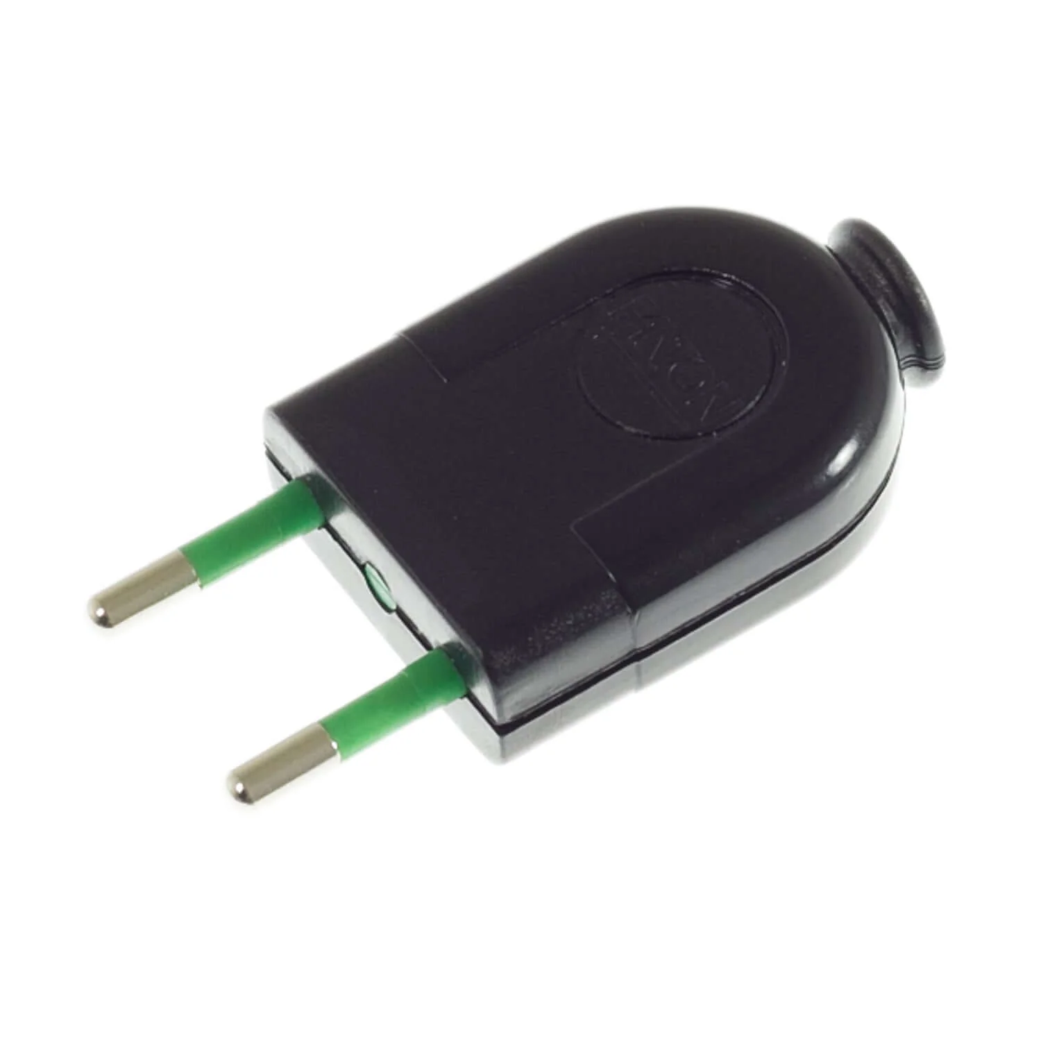 Stecker 2-polig 10A (klein) – IMQ – Made in Italy – Schwarz