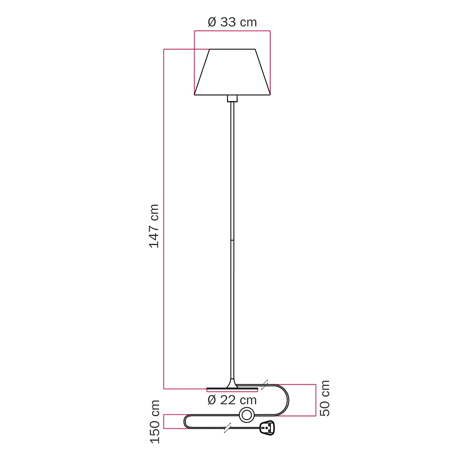 Stehleuchte MAG-Y mit runder Metallbasis, Impero-Lampenschirm M und UK-Stecker – Satin-Bronze - Image 5