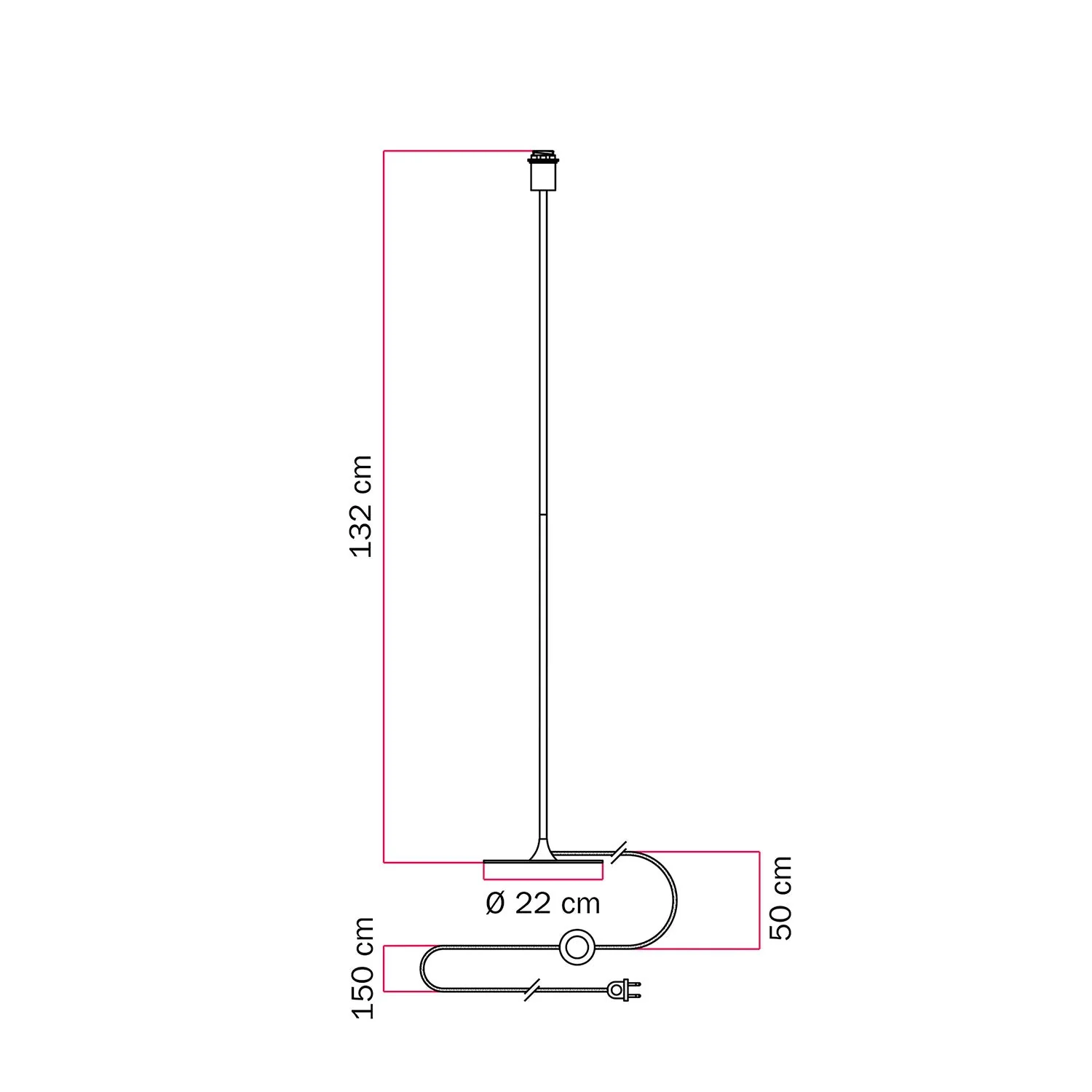 MAG-Y Stehlampe mit runder Metallbasis, vorbereitet für Lampenschirm – Satin-Bronze - Image 4