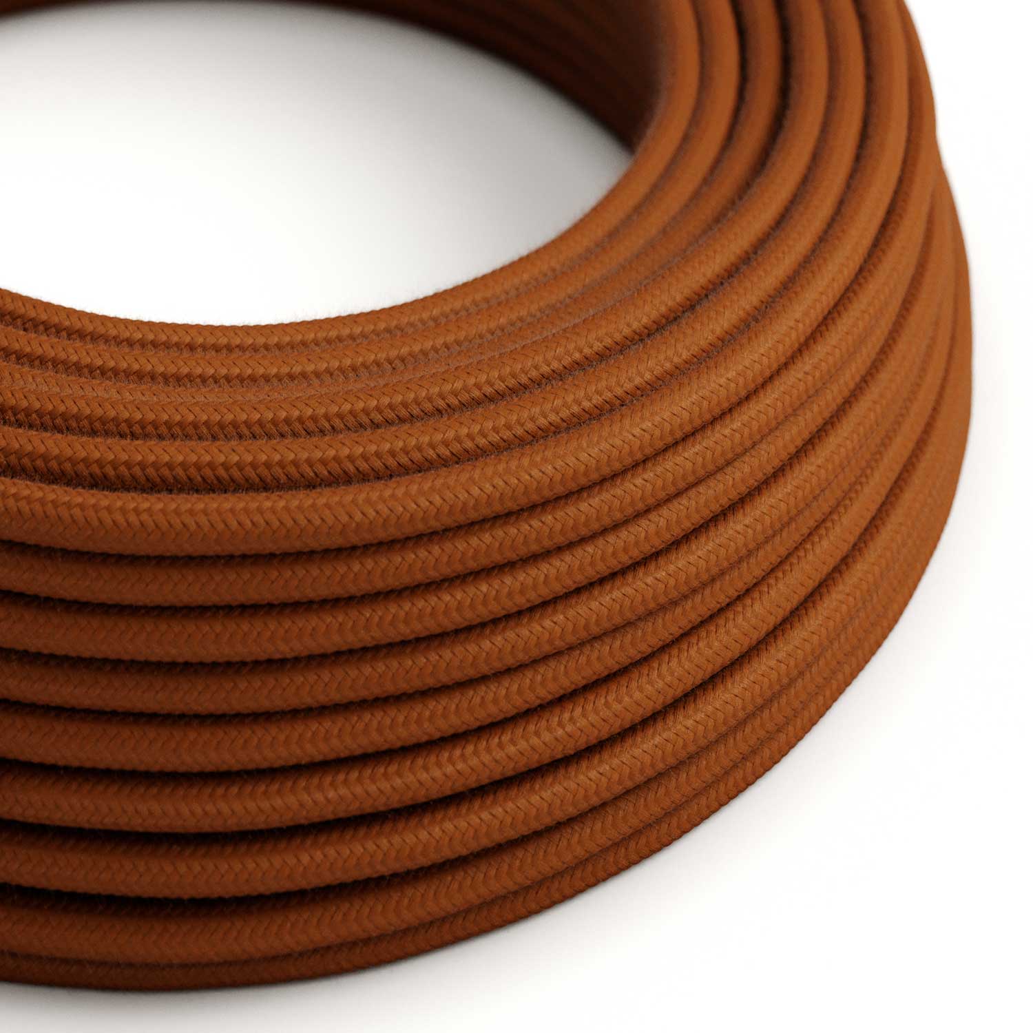 Textilkabel für Beleuchtung aus Baumwolle Zimtbraun – Das Original Creative Cables, für Ihre modernen Lampen – RC23