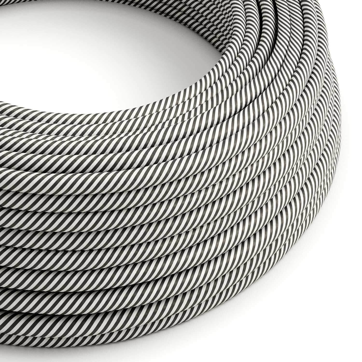 Textilkabel für Beleuchtung Weiß und Schiefer Vertigo - Das Original von Creative Cables, für einzigartige Lichtdekorationen - ERM37