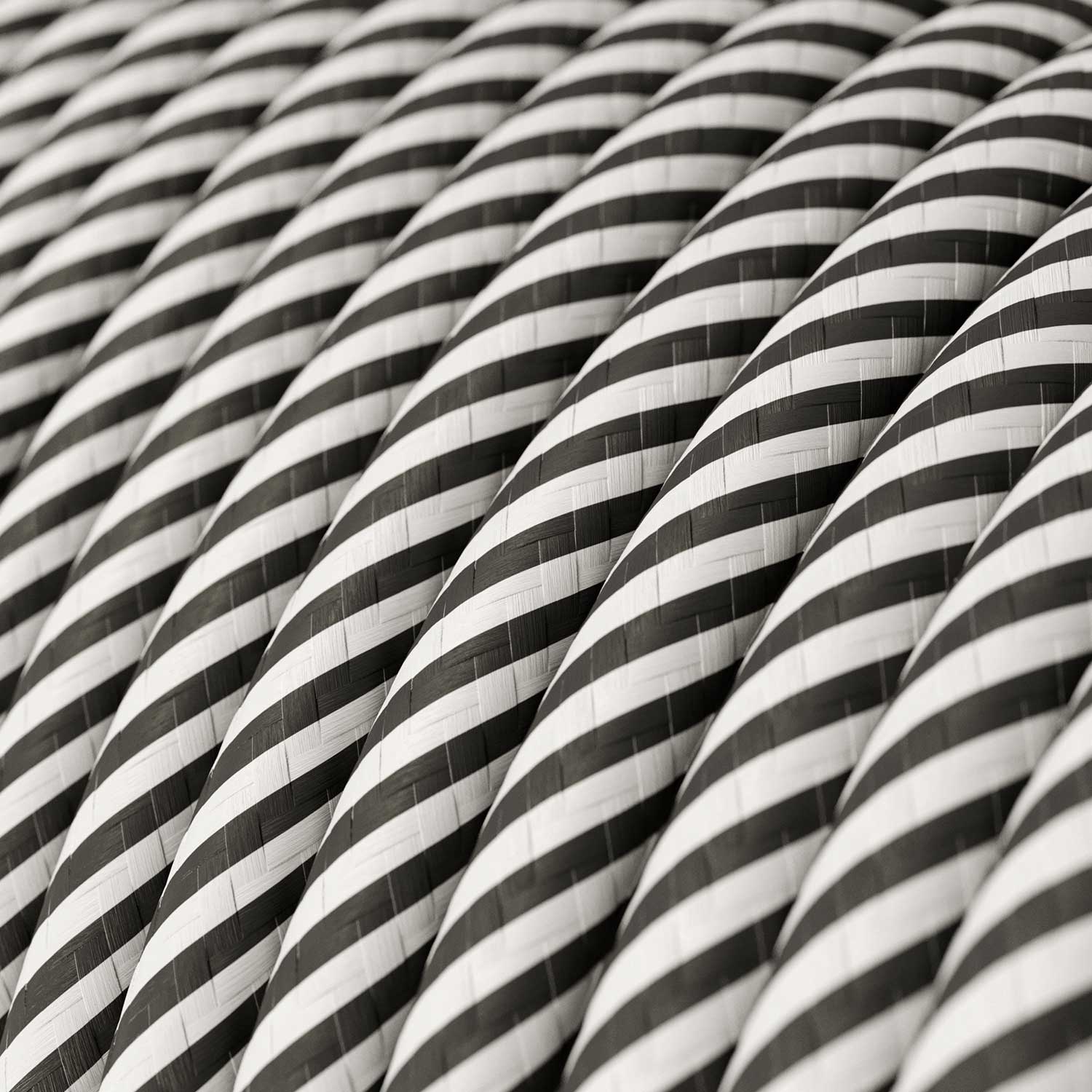 Textilkabel für Beleuchtung Weiß und Schiefer Vertigo - Das Original von Creative Cables, für einzigartige Lichtdekorationen - ERM37 - Image 2