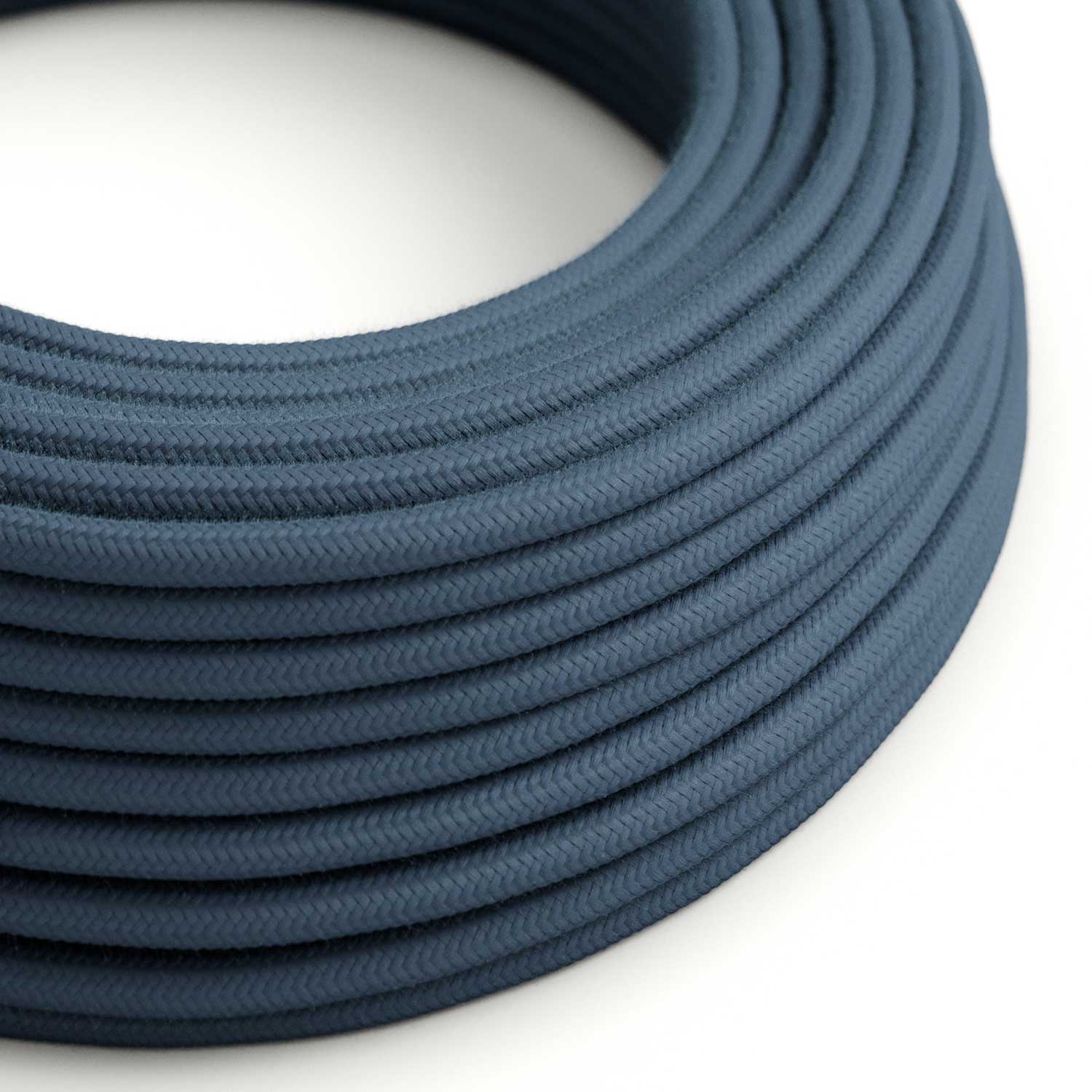 Stoffummanteltes Kabel – Stone Blue Cotton RC30 – UL-zertifiziert