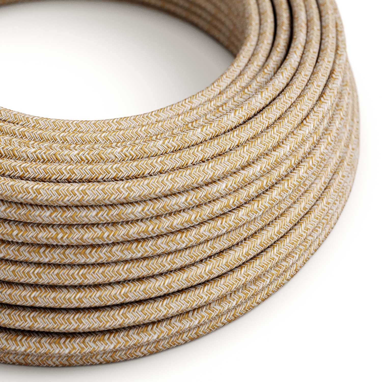 Stoffummanteltes Kabel – Braun Glitter Baumwolle & Naturleinen Tweed RS82 – UL-zertifiziert