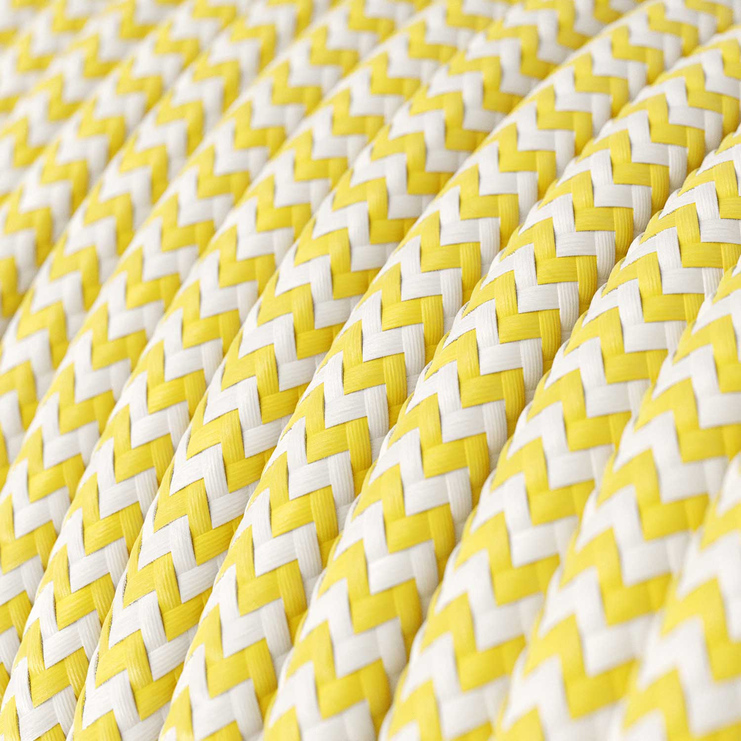 Textilkabel – Gelb & Weiß Chevron RZ10 – UL-zertifiziert - Image 2