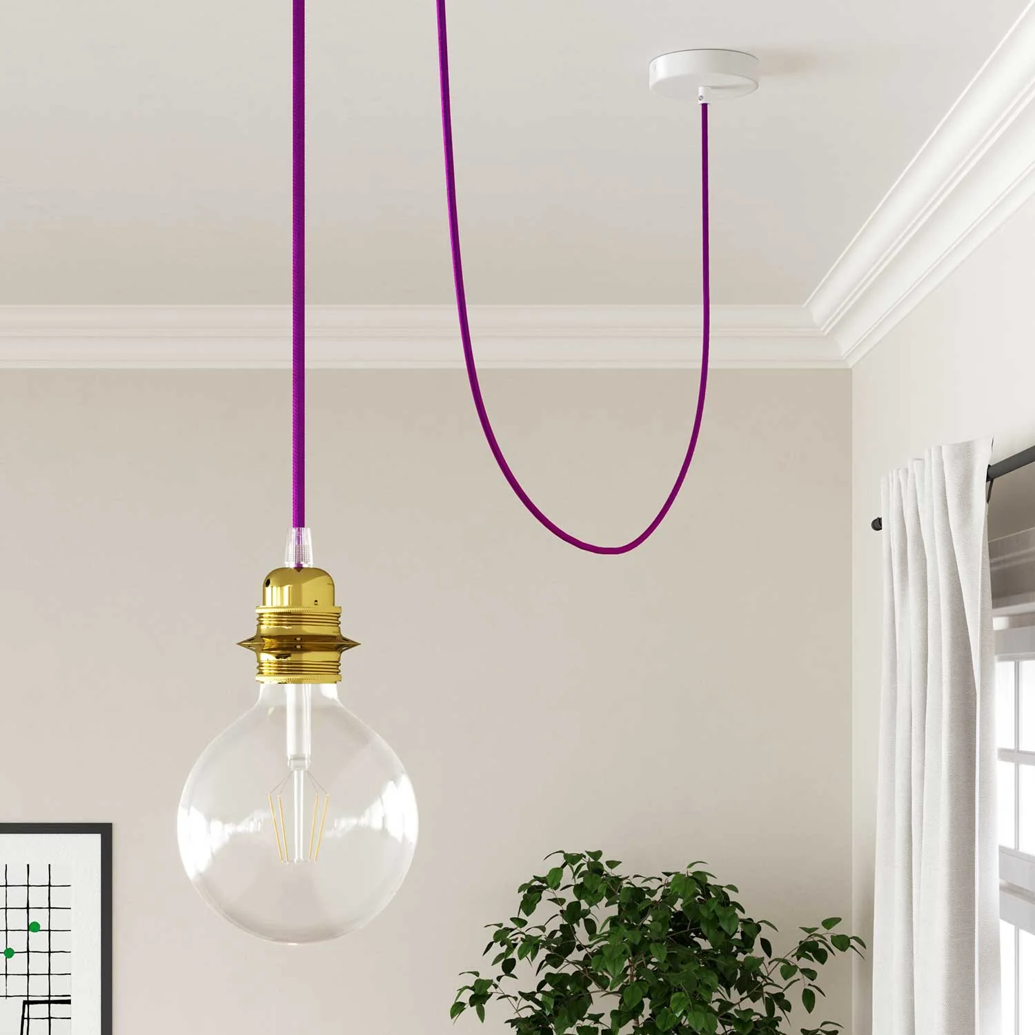 Stoffkabel – Glänzendes Ultraviolett RM35 – UL-zertifiziert - Image 3