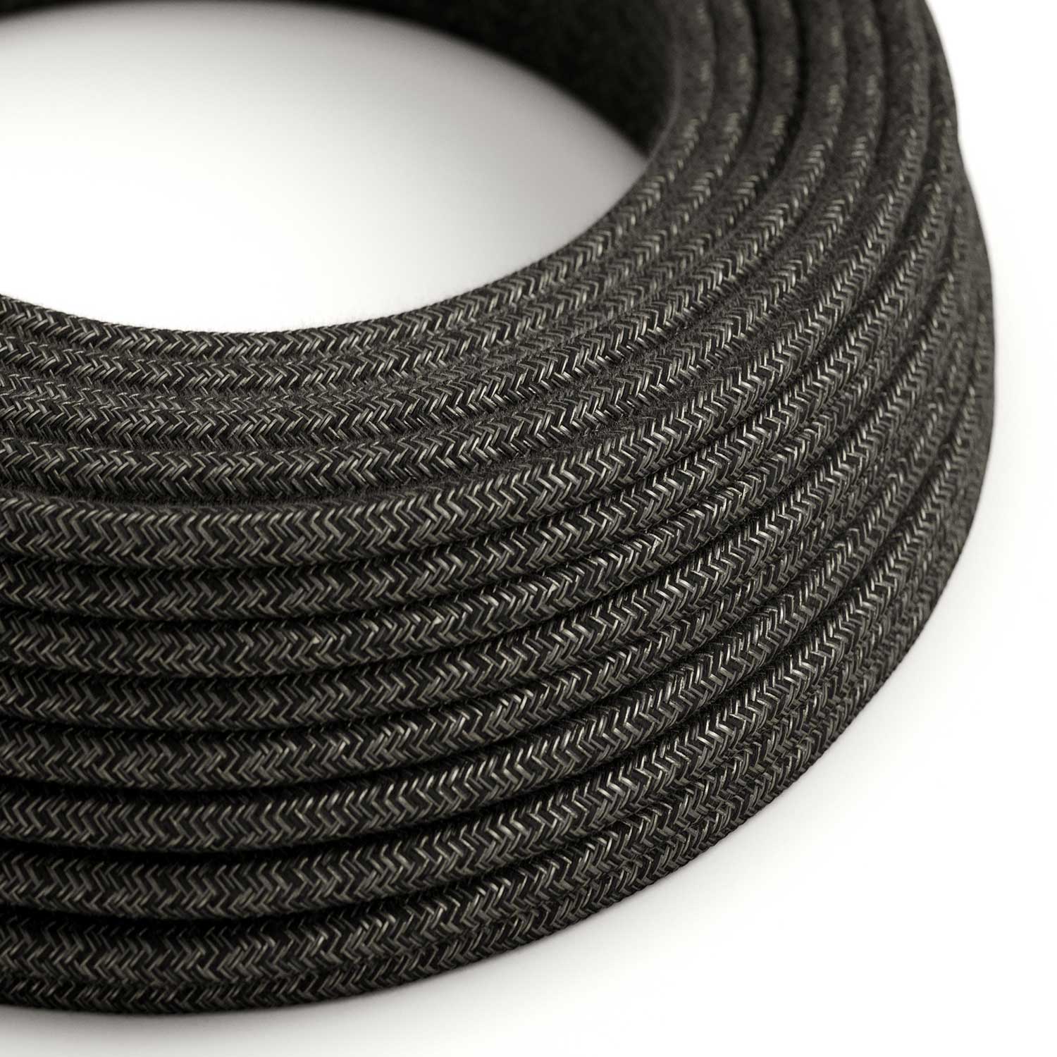 Stoffkabel – Anthrazit Leinen RN03 – UL-zertifiziert