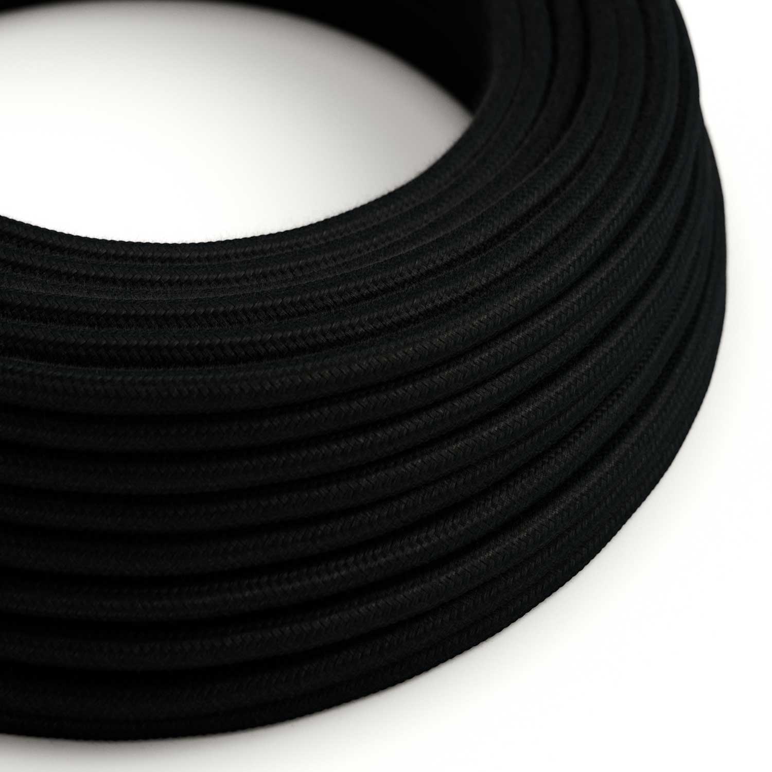 Stoffummanteltes Kabel – Schwarze Baumwolle RC04 – UL-gelistet