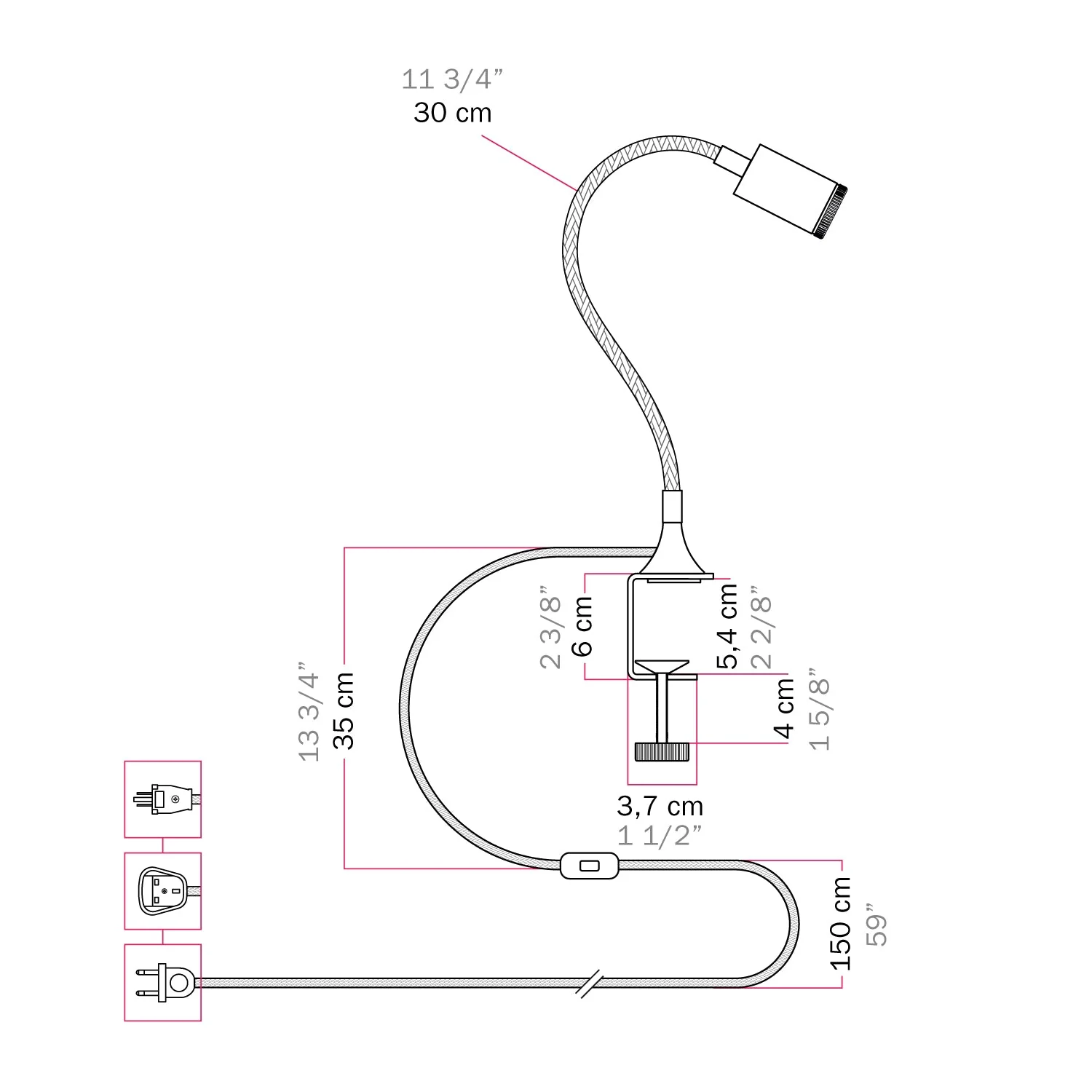 Verstellbarer Spot MAG-Y mit Klemme – Satiniertes Kupfer - Image 8