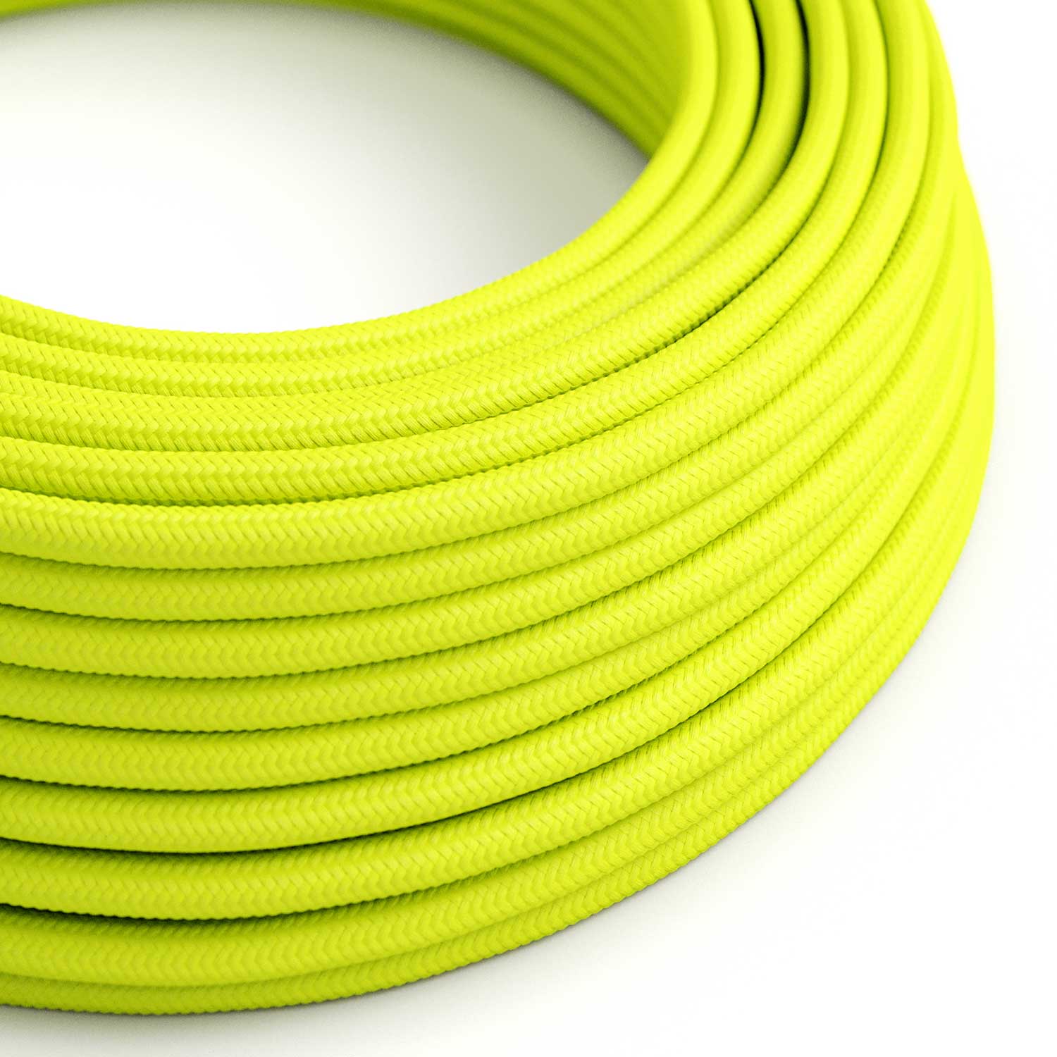 Glänzend fluoreszierend gelbes Elektrokabel – Das Original Creative Cables, ideal für Ihre Lampen und Kronleuchter – RF10