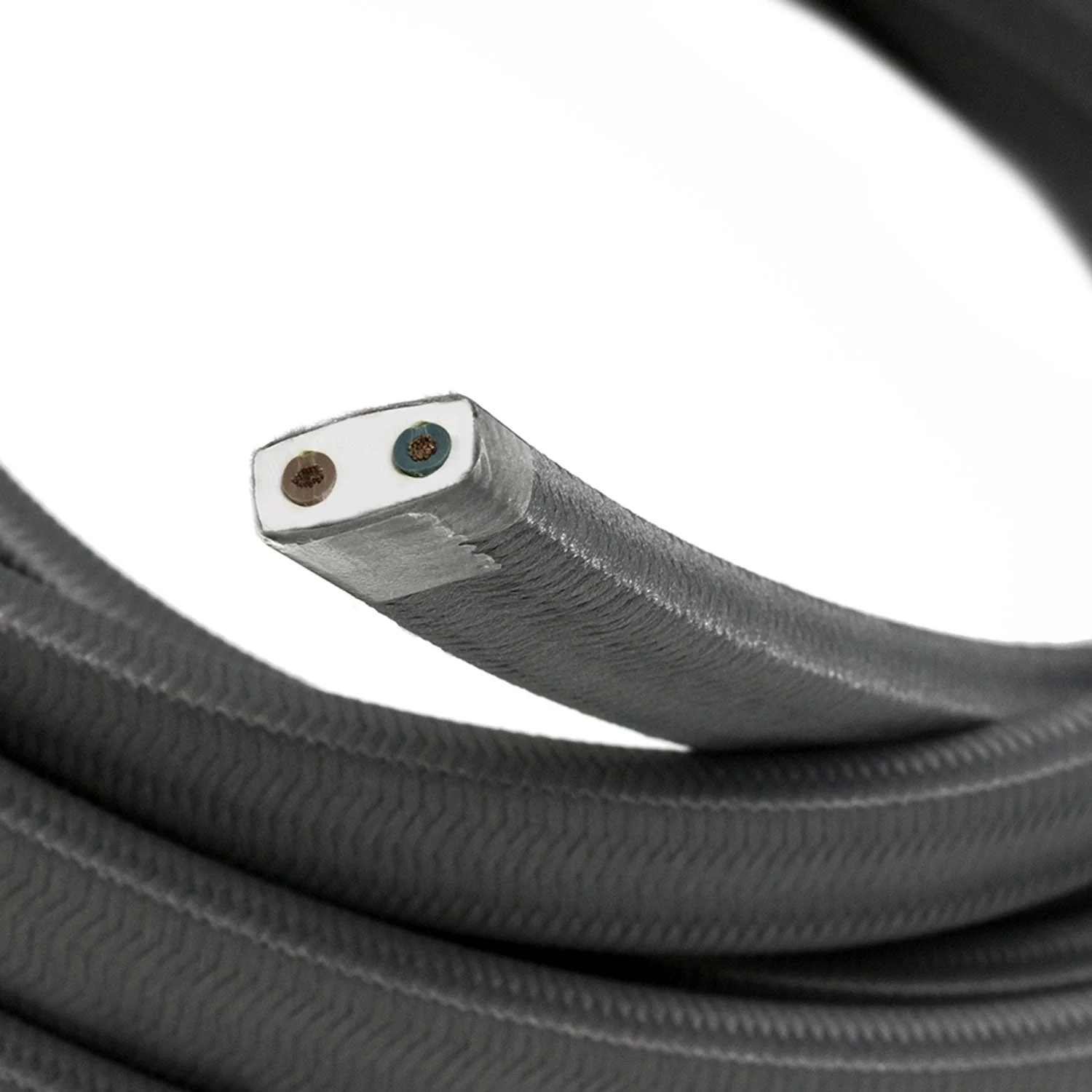 Elektrisches Farbkabel für Lichterketten, Rayon-ummantelt Grau - CM03 - Image 2