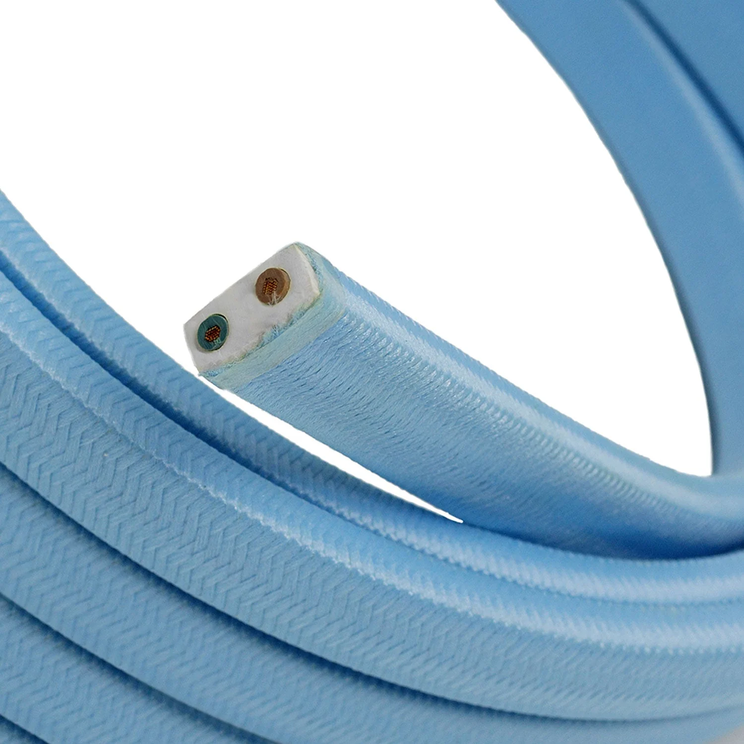 Elektrisches Farbkabel zur Gestaltung individueller Lichterketten, mit Rayonstoff in Baby Azurblau – CM17 - Image 2