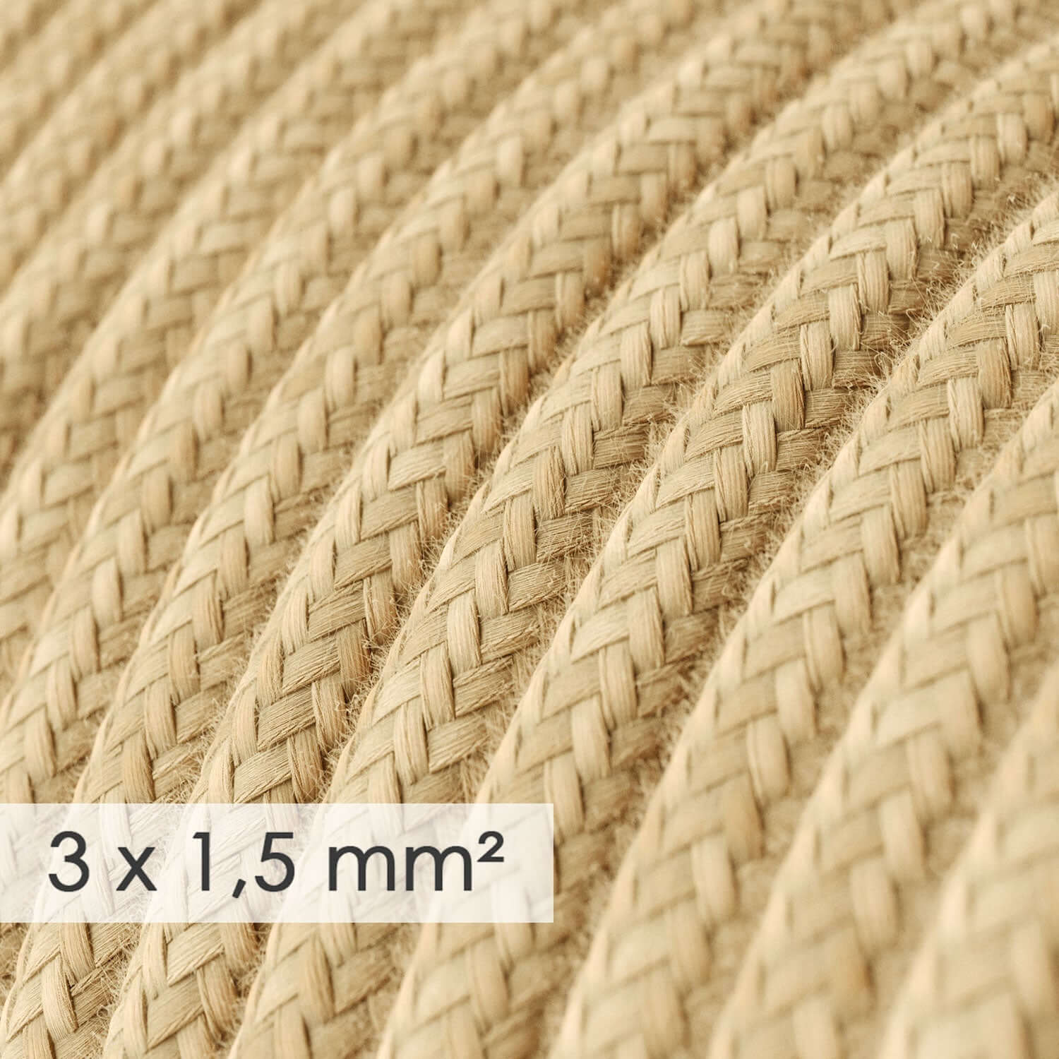 Rundes Textilkabel mit großem Querschnitt 3x1,50 – Jute RN06 - Image 2