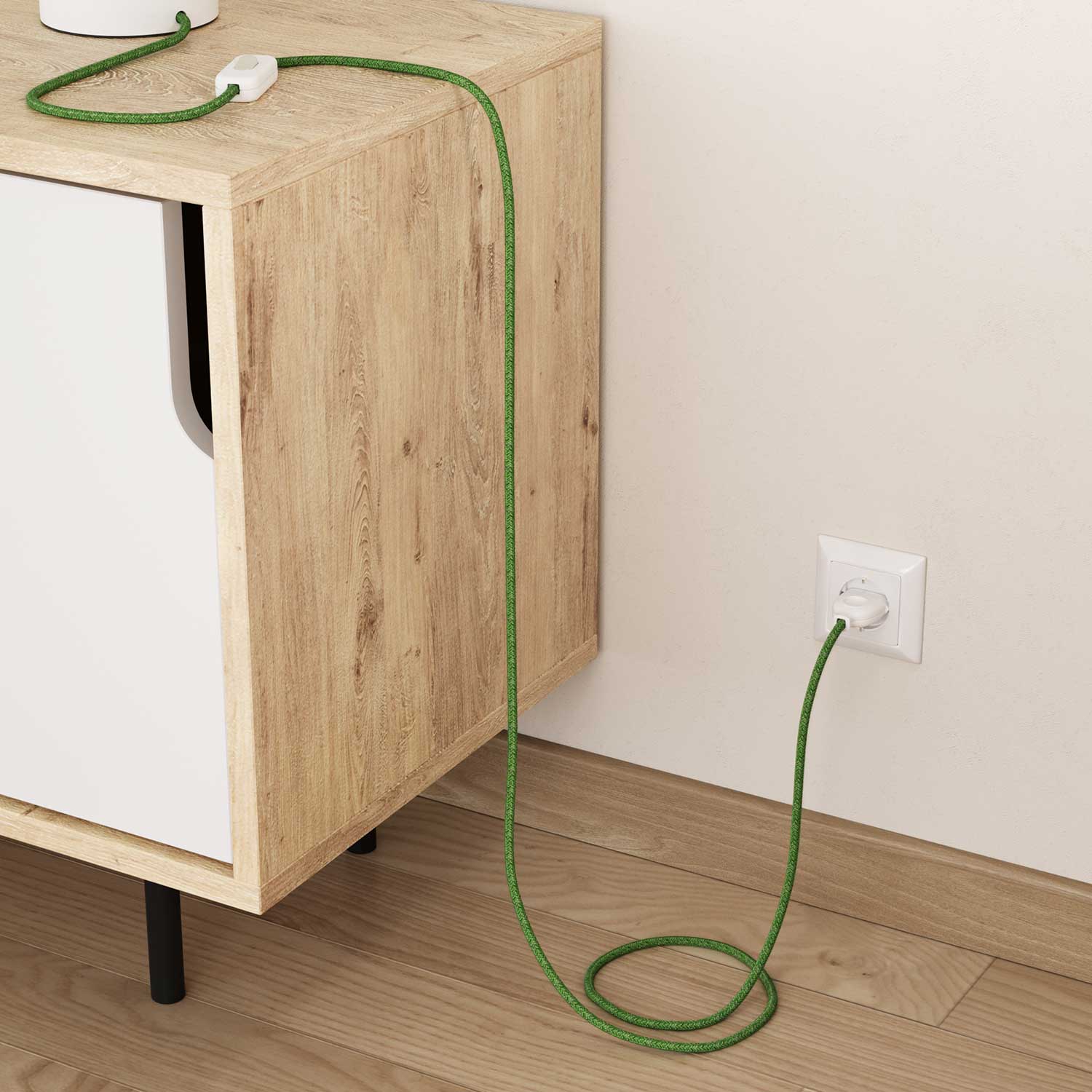 Elektrisches Kabel aus Baumwolle, Grün Bronte – Das Original von Creative Cables, ideal für farbige Lampen – RX08 - Image 3