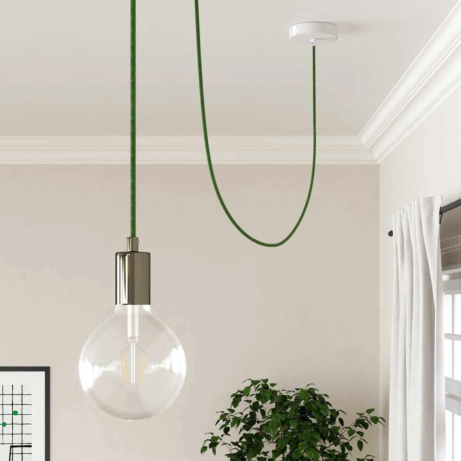 Elektrisches Kabel aus Baumwolle, Grün Bronte – Das Original von Creative Cables, ideal für farbige Lampen – RX08 - Image 4