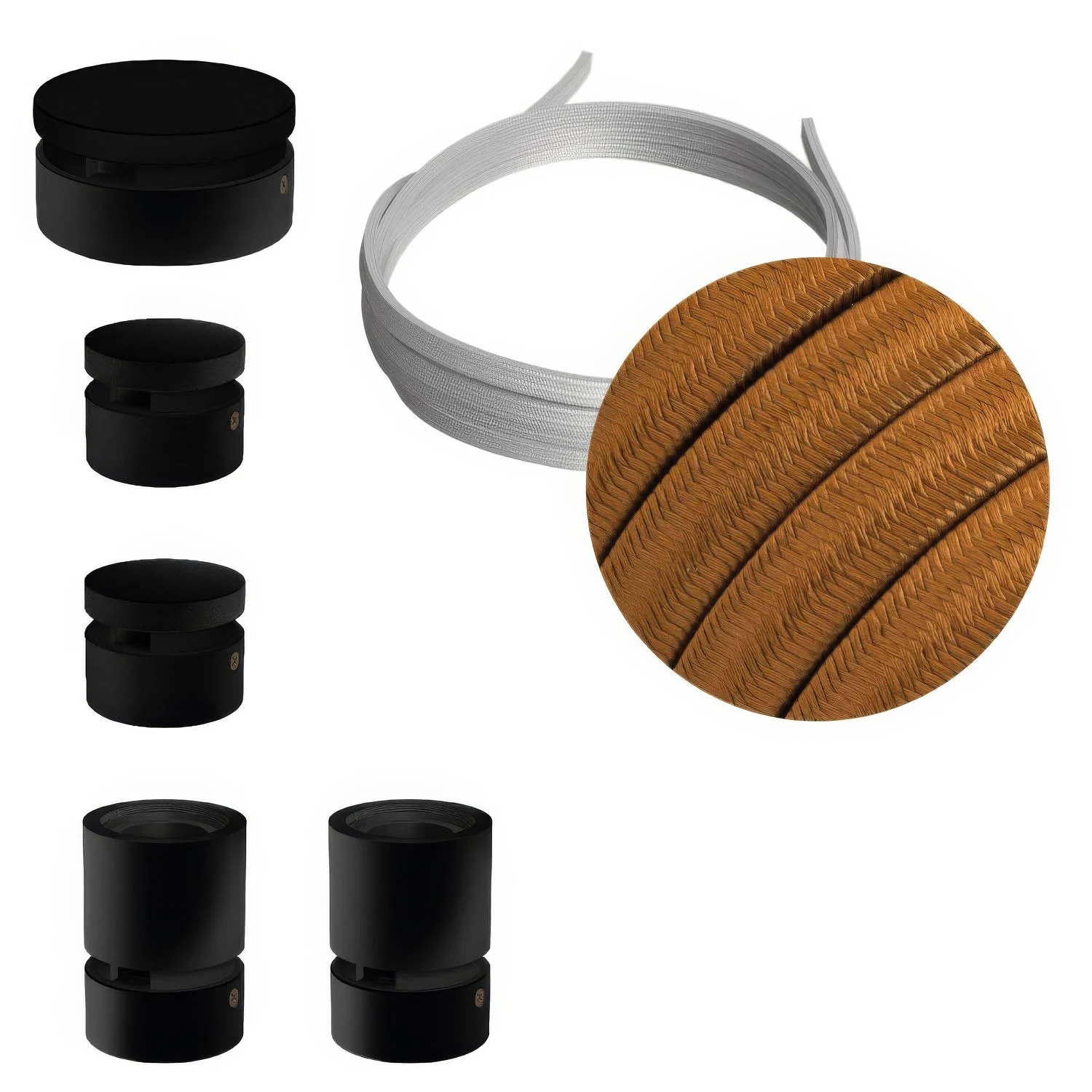 Filé Wiggle Kit System - mit 3 m CM22-Seil für Lichterkette und 5 schwarz lackierten Holzelementen für den Innenbereich