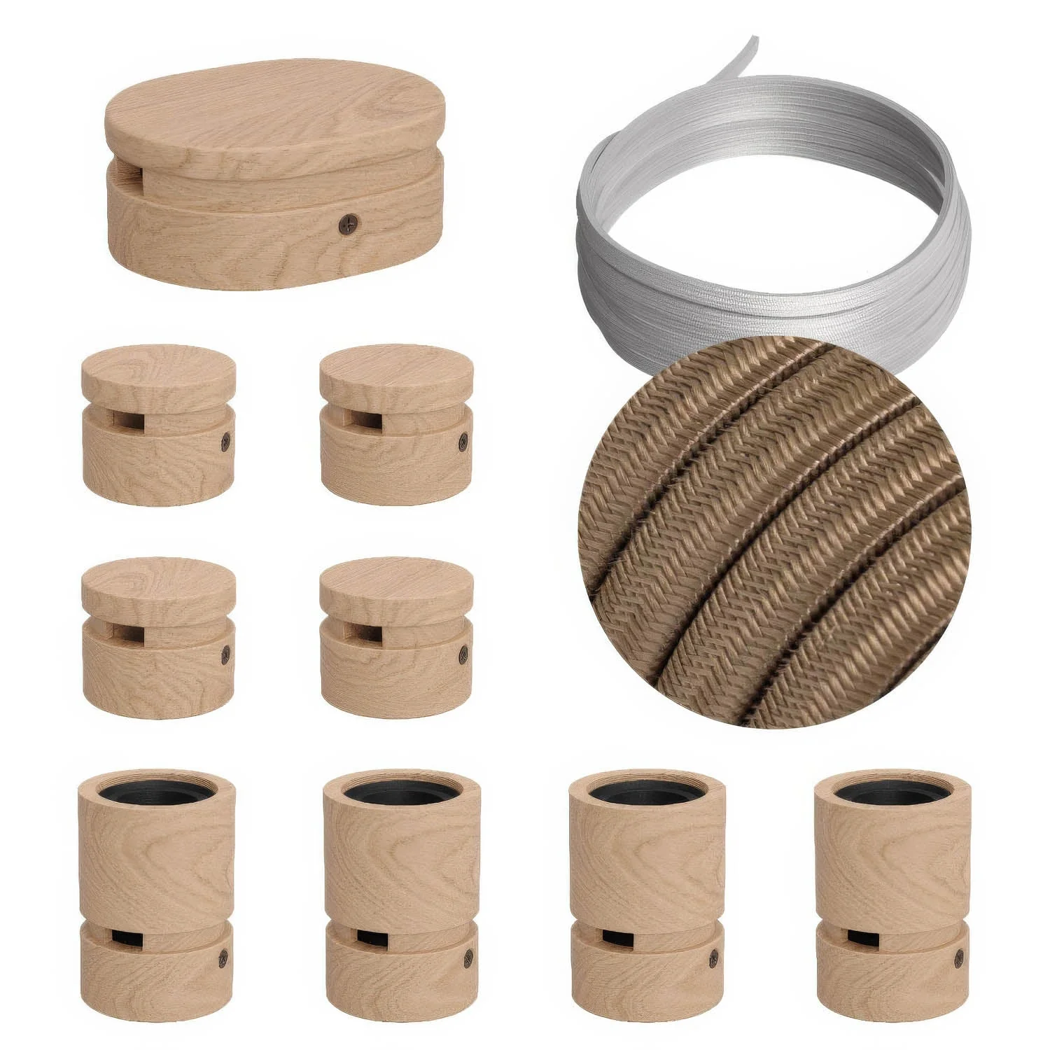 Filé Symmetric System Kit – mit 5-m-CM27-Kabel für Lichterketten und 9 Holzelementen für den Innenbereich