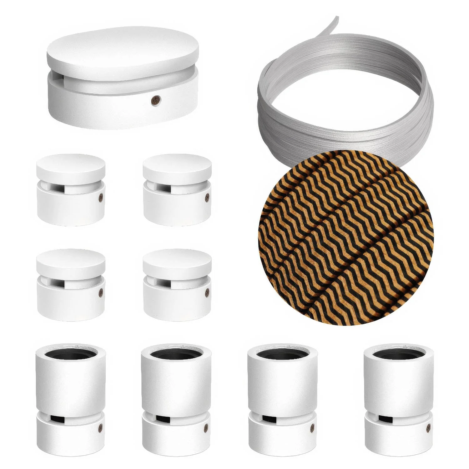 Filé Symmetric Kit-System – mit CZ22-Kabel (5 m) für Lichterkette und 9 lackierten Holzteilen für Innenräume