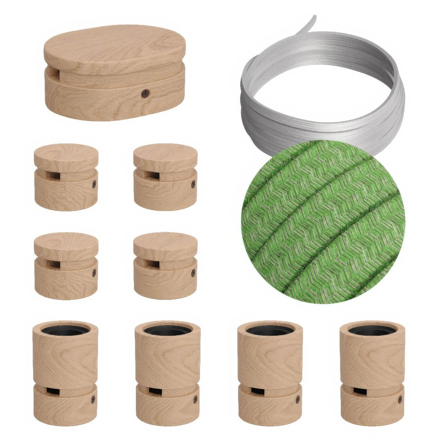 Filé Symmetric System Kit – mit 5 m CX08-Kabel für Lichterketten und 9 Holzelementen für den Innenbereich