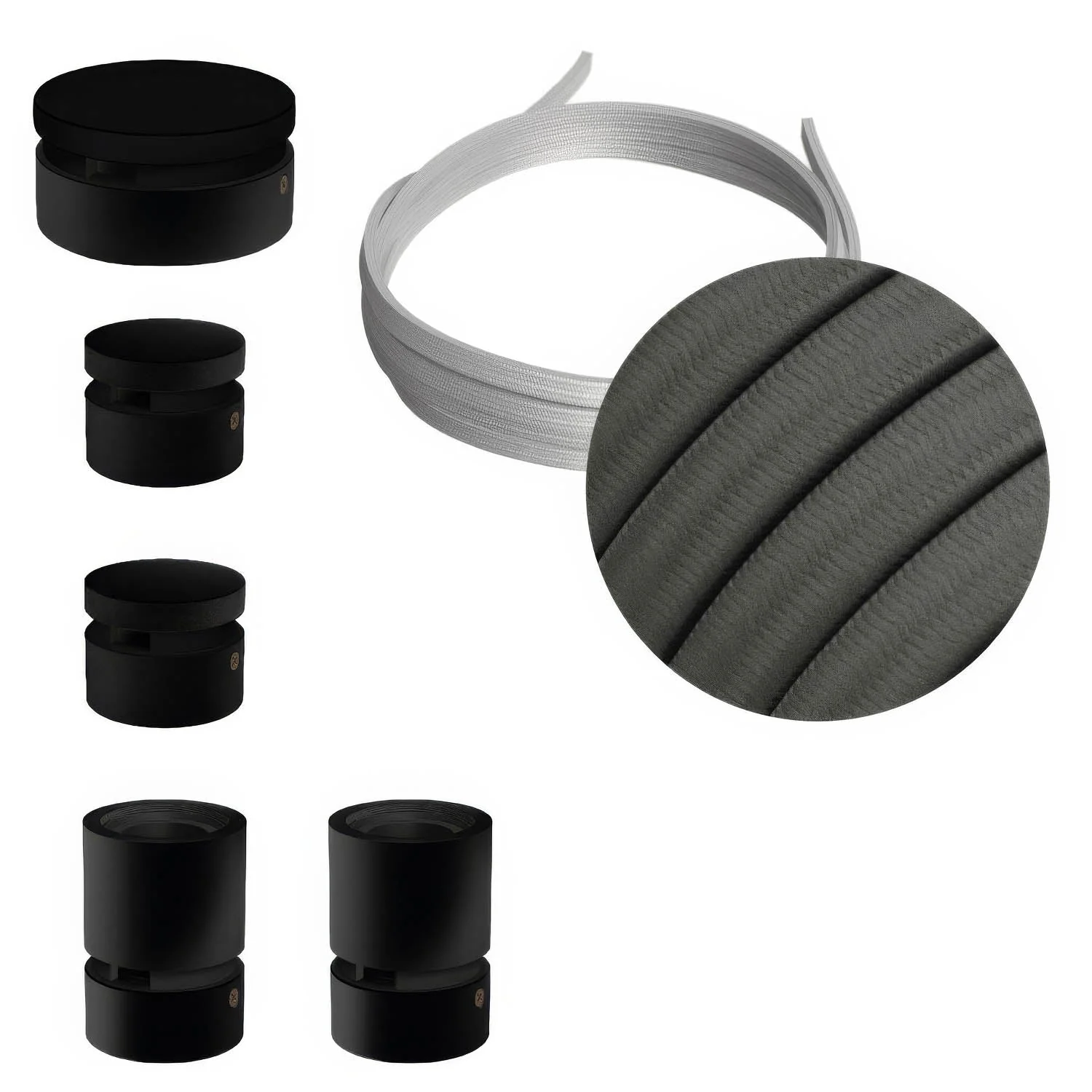 Filé Wiggle-Kit – mit 3 m langem CM03-Kabel für Lichterketten sowie 5 Innenkomponenten aus schwarz lackiertem Holz.