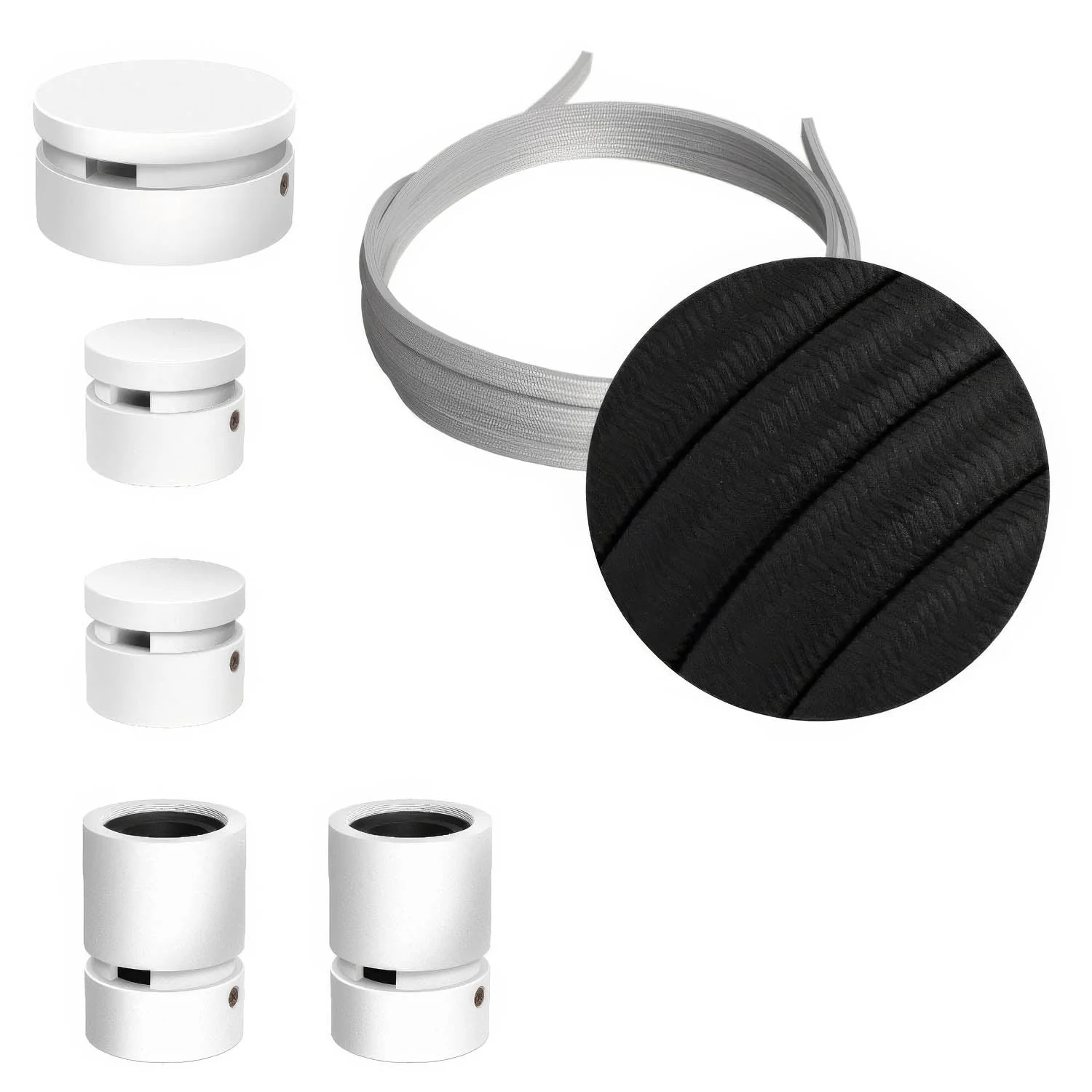 System Filé Wiggle Kit – mit Kabel CM04 von 3 m für Lichterketten und 5 Bauteilen aus weiß lackiertem Holz für Innenräume