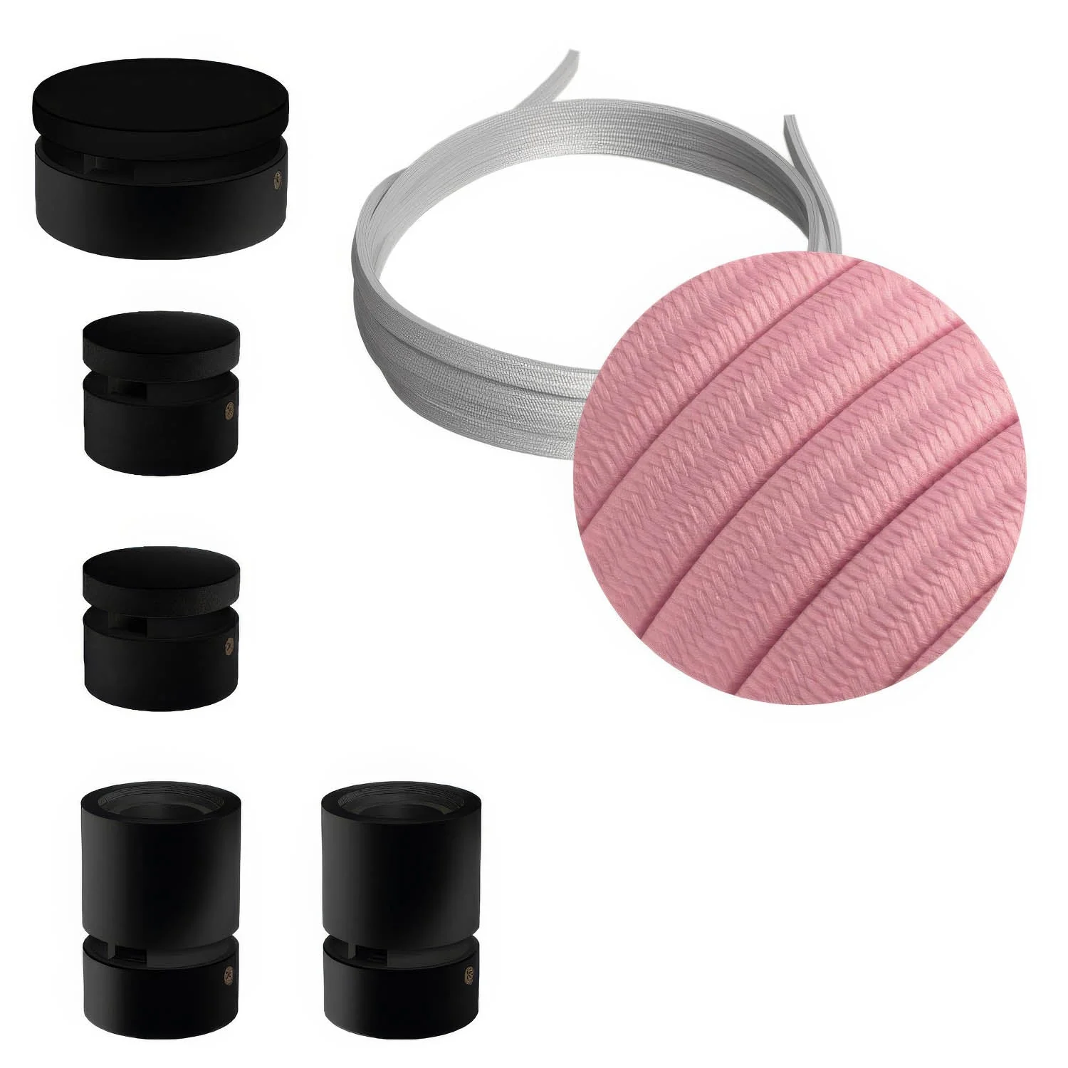 Filé Wiggle Kit-System – mit 3-m-Kabel CM16 für Lichterkette und 5 schwarz lackierten Holzelementen für den Innenbereich