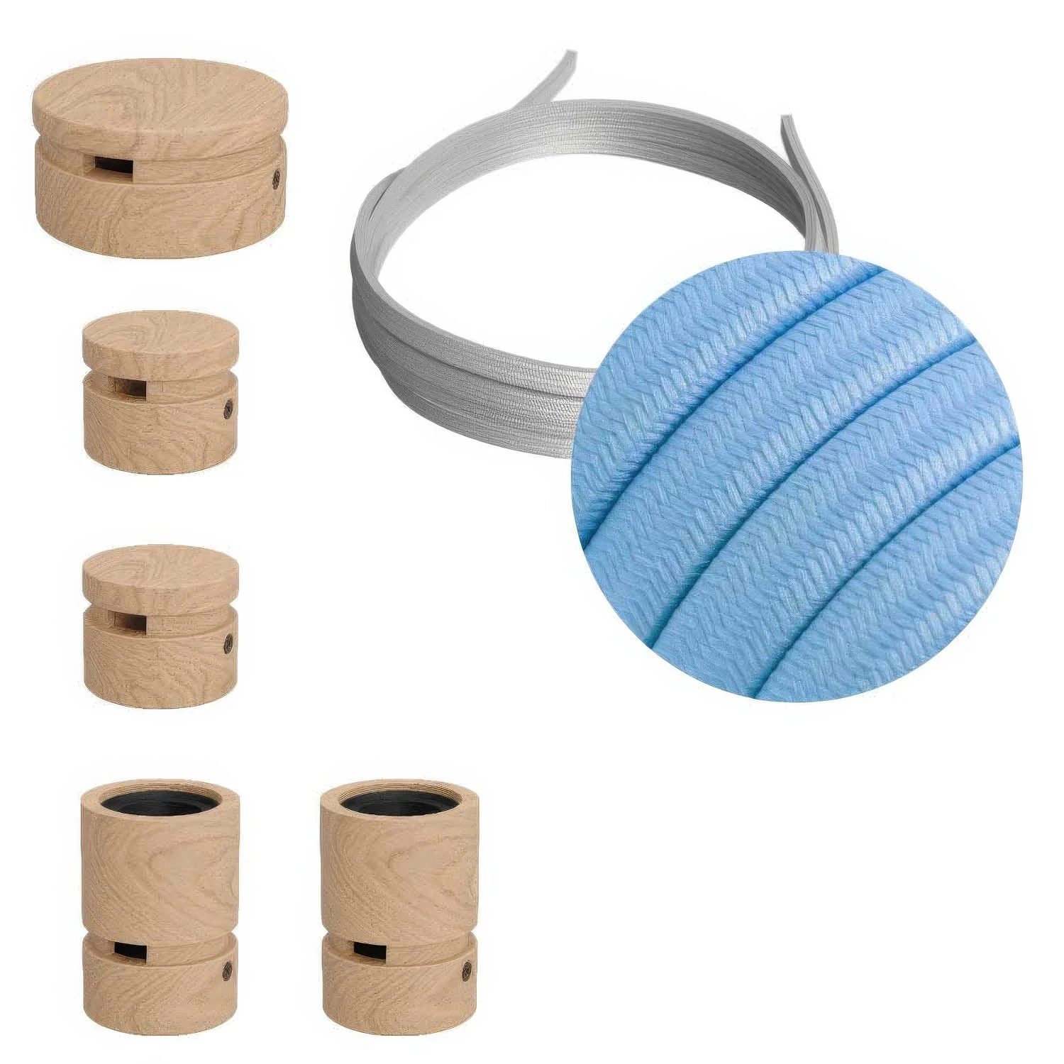 Filé Wiggle System-Kit – mit 3 m CM17-Kabel für Lichterkette und 5 Holzkomponenten für den Innenbereich