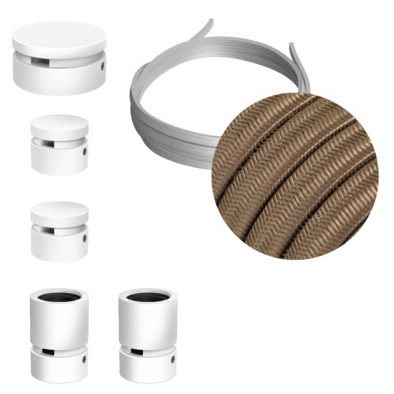 Filé-Wiggle-System-Kit – mit 3 m CM27-Lichterkabel und 5 weißen lackierten Holzelementen für den Innenbereich