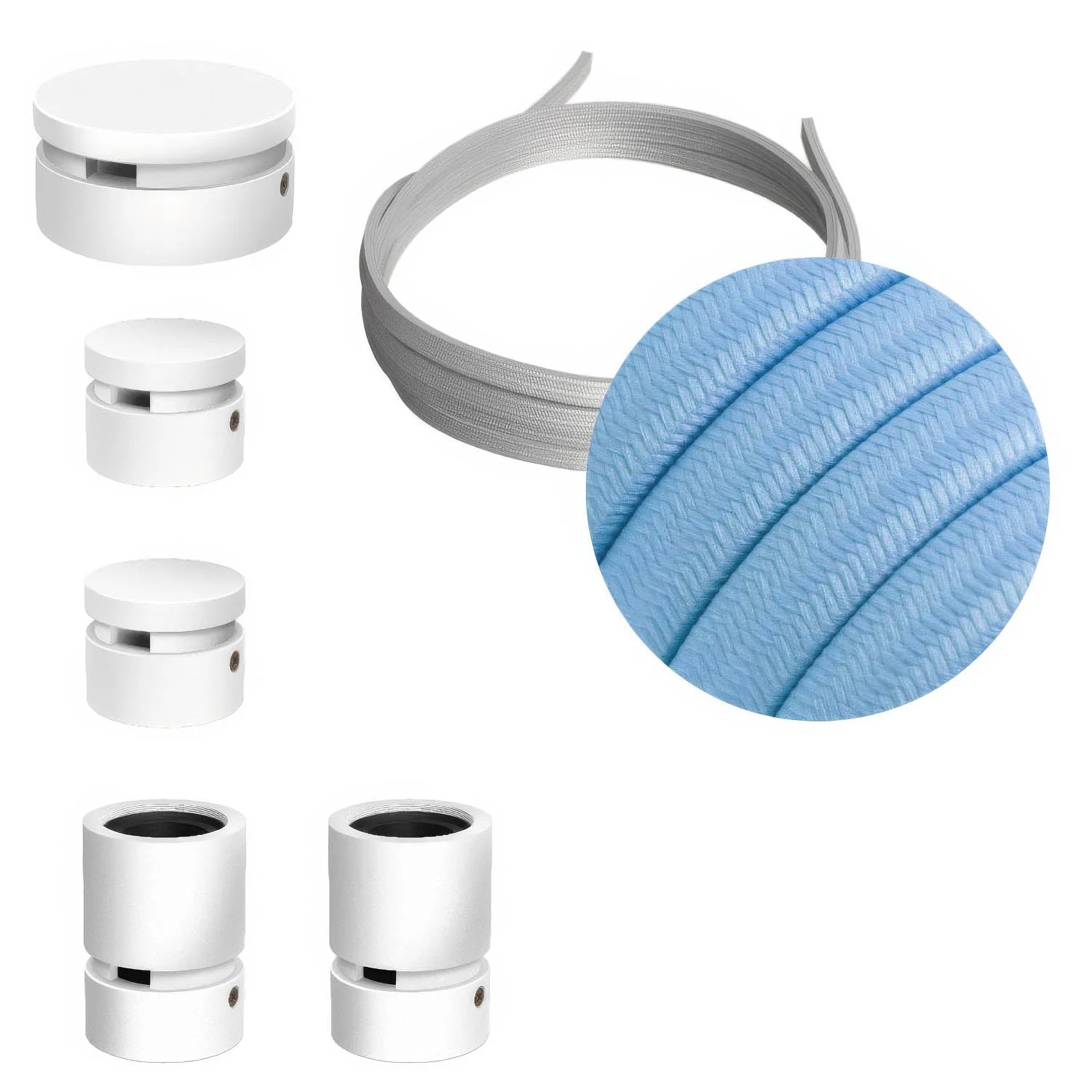 Filé Wiggle System Kit – mit 3 m CM17-Kabel für Lichterketten und 5 weiß lackierten Holzteilen für den Innenbereich