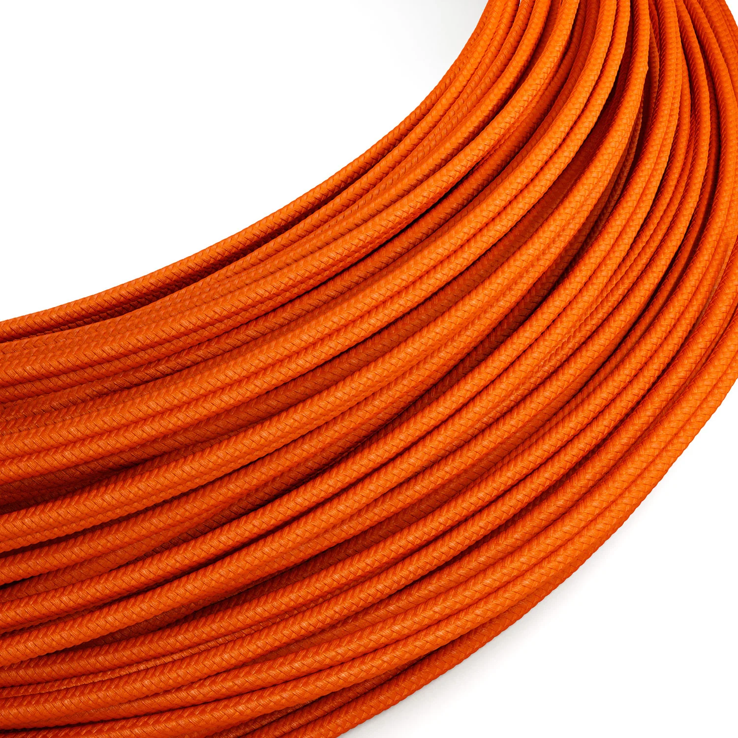 Extra-Low-Voltage-Textilkabel mit Stoffummantelung in Seidenoptik Orange RM15