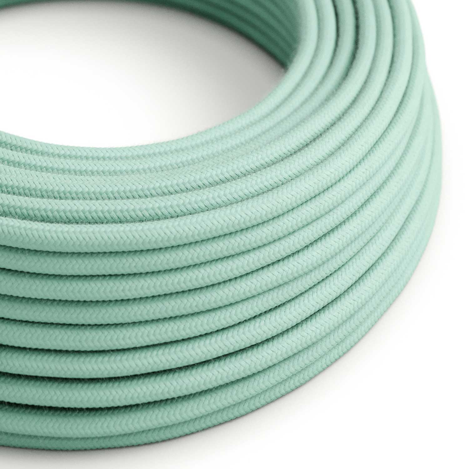 Textilkabel für Beleuchtung aus Baumwolle Latte Minze - Das Original Creative Cables für einzigartige Lampen - RC34