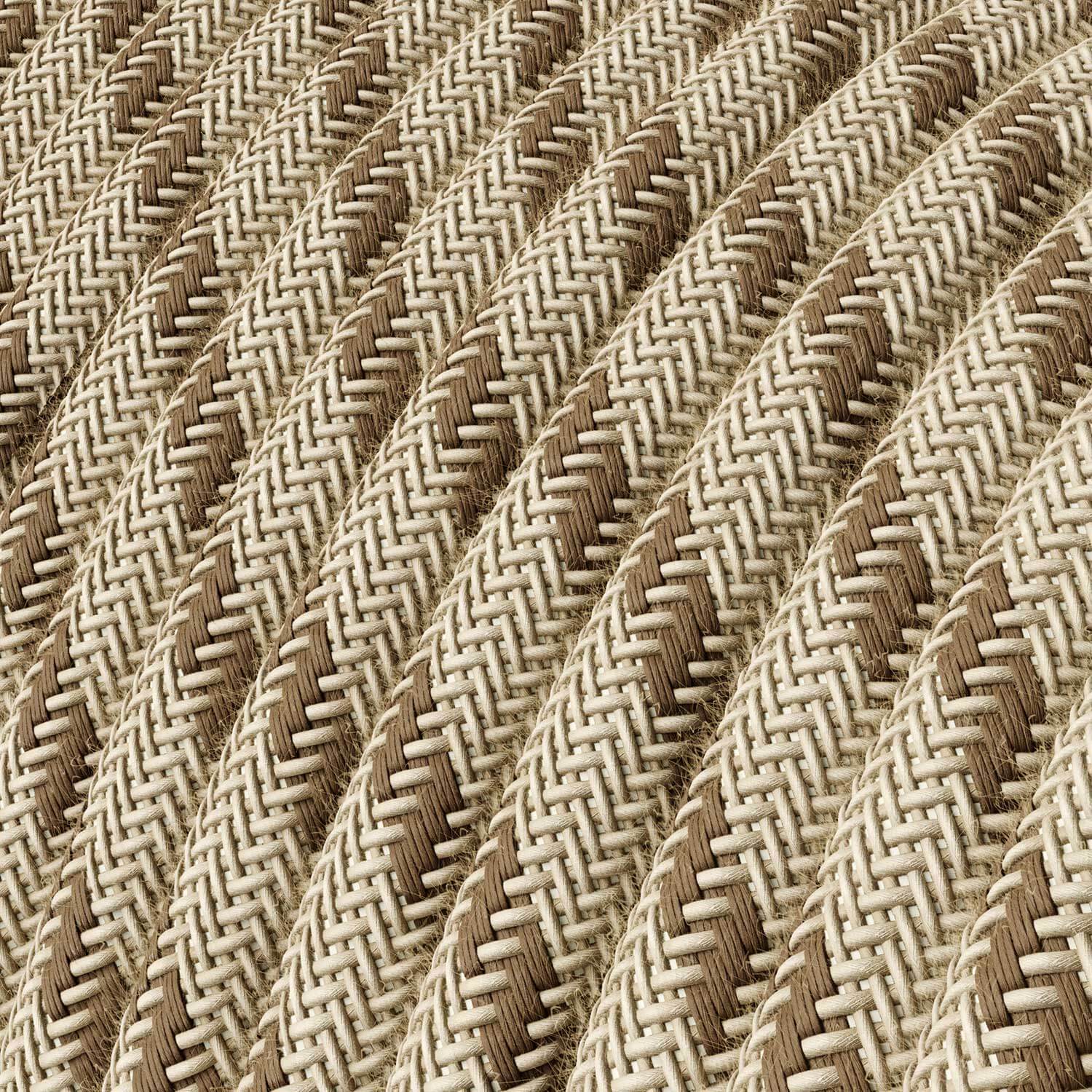 Textilkabel Corteccia und Beige Stripes - Das Original von Creative Cables, ideal für DIY-Lampen - RD53 - Image 2