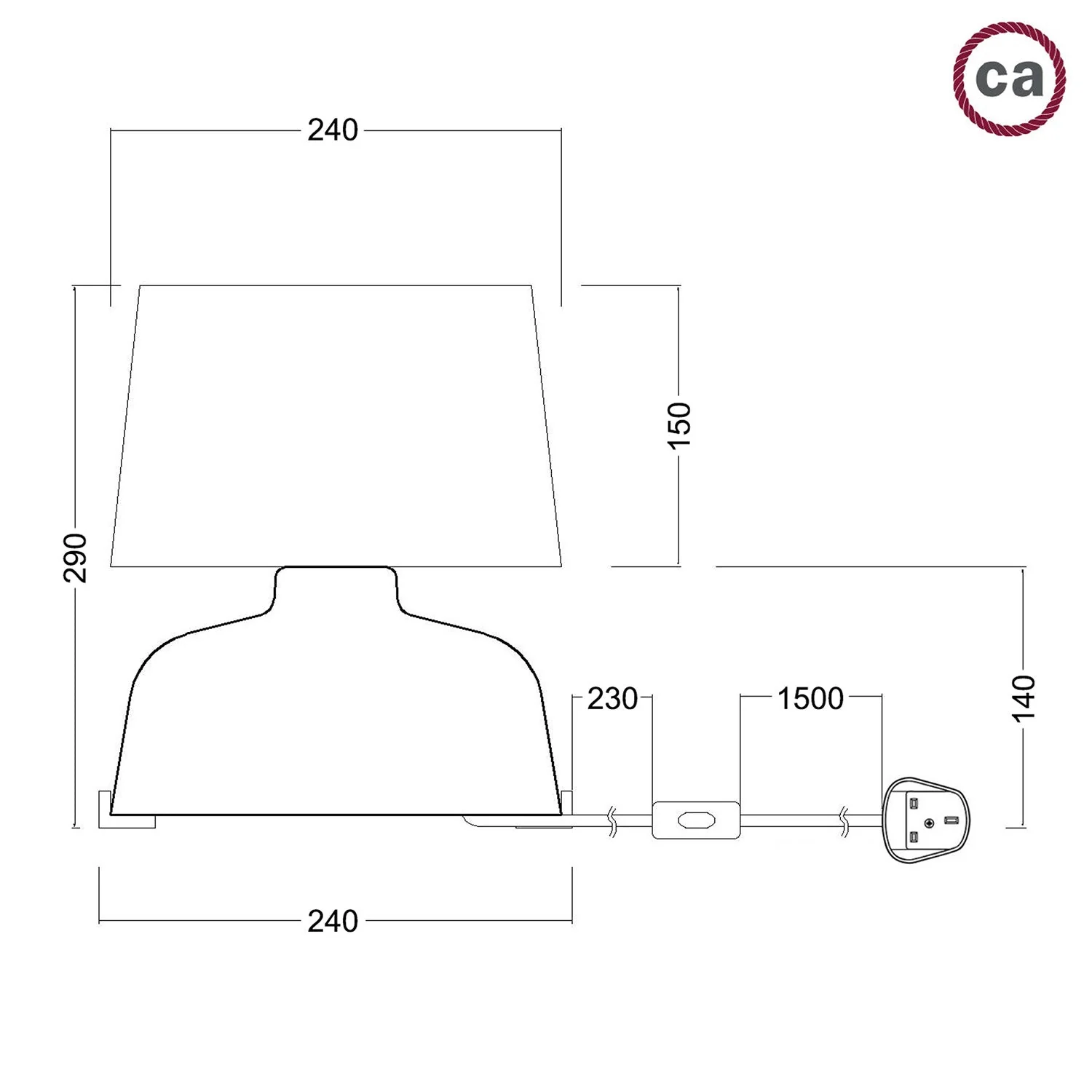 Tischleuchte aus Keramik Coppa mit Athena-Lampenschirm und UK-Stecker – Weiß - Image 4