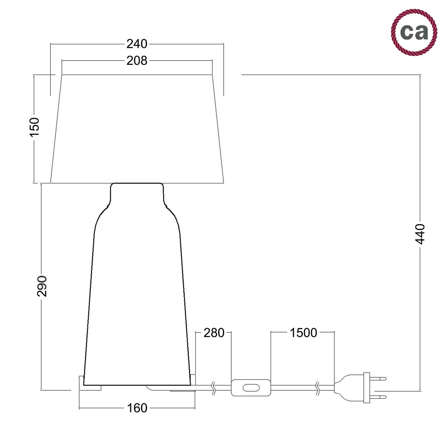 Tischleuchte aus Keramikflasche mit Athena-Lampenschirm – Weiß - Image 4