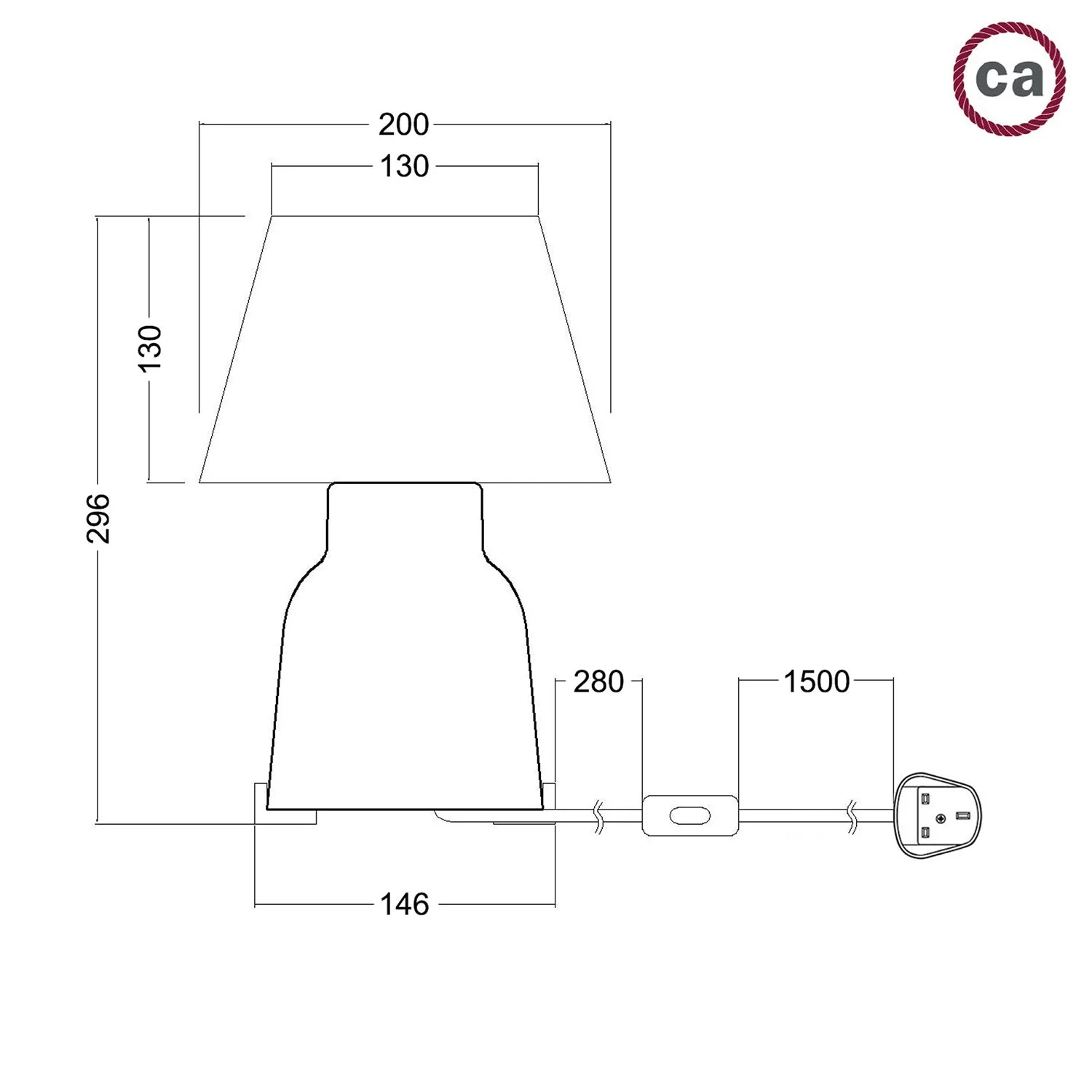 Tischlampe aus Keramik Vaso mit Lampenschirm Impero und UK-Stecker - Schwarz - Image 4