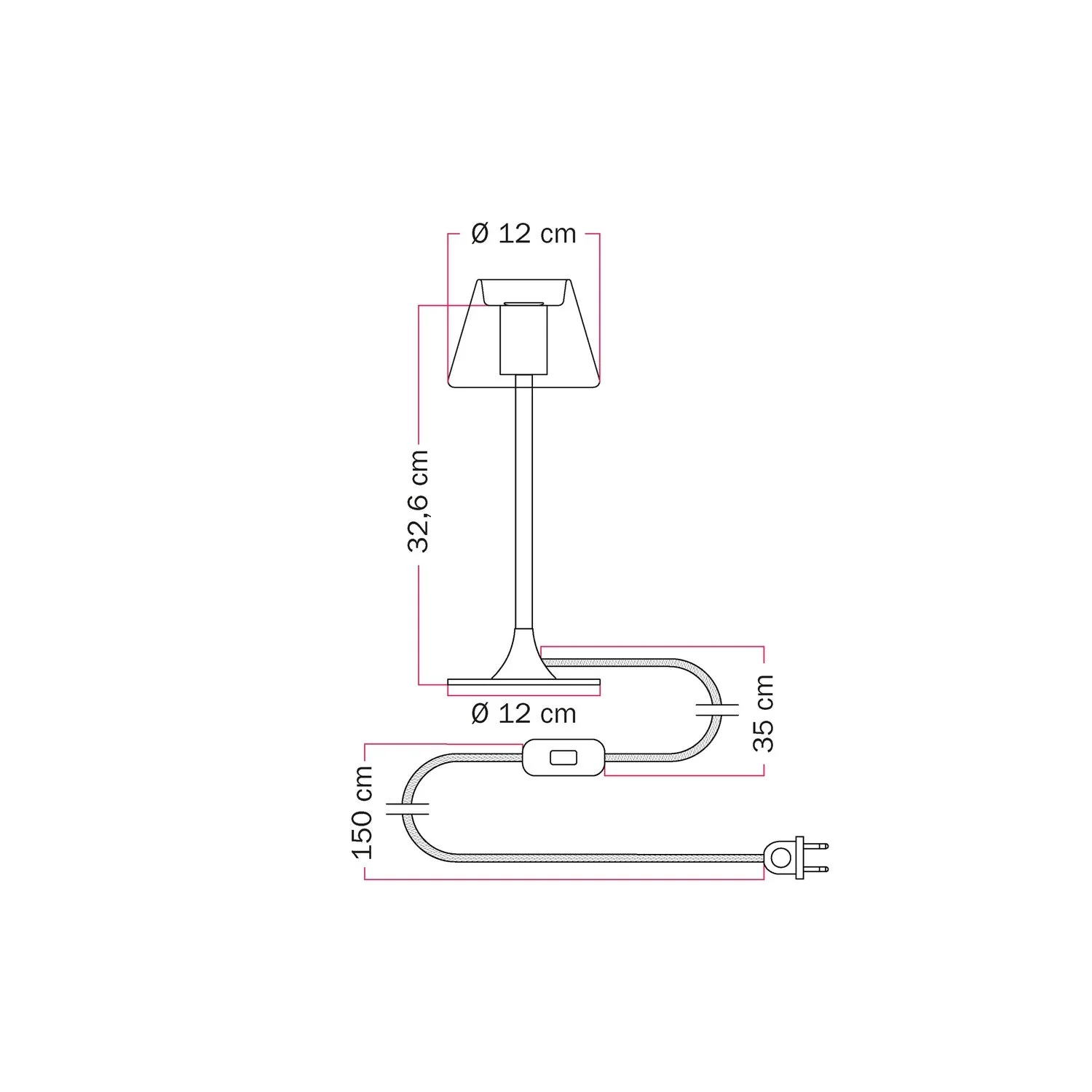 Tischlampe MAG-Y G07 mit rundem Metallfuß – Schwarz - Image 5