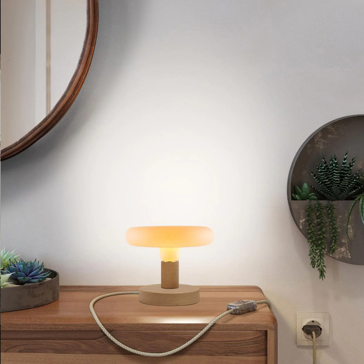 Tischlampe Posaluce Dash aus Holz – Natur - Image 2