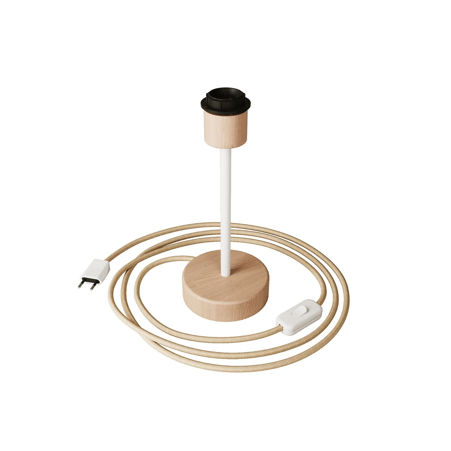 Tischlampe aus Holz zur Aufnahme eines Lampenschirms - Alzaluce Wood - Neutral