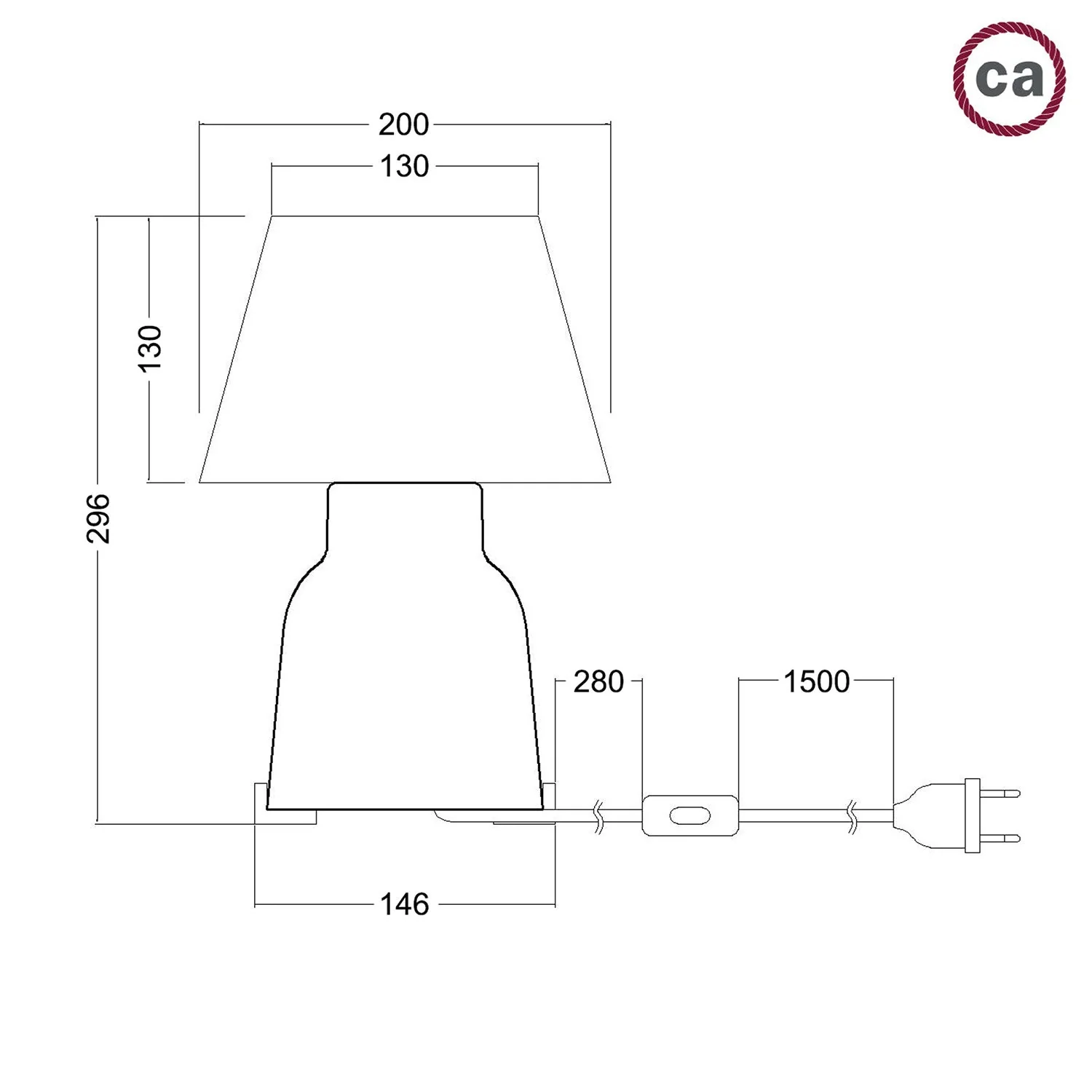 Keramik-Tischlampe Vaso mit Lampenschirm Impero – Natürlicher Jute - Image 4