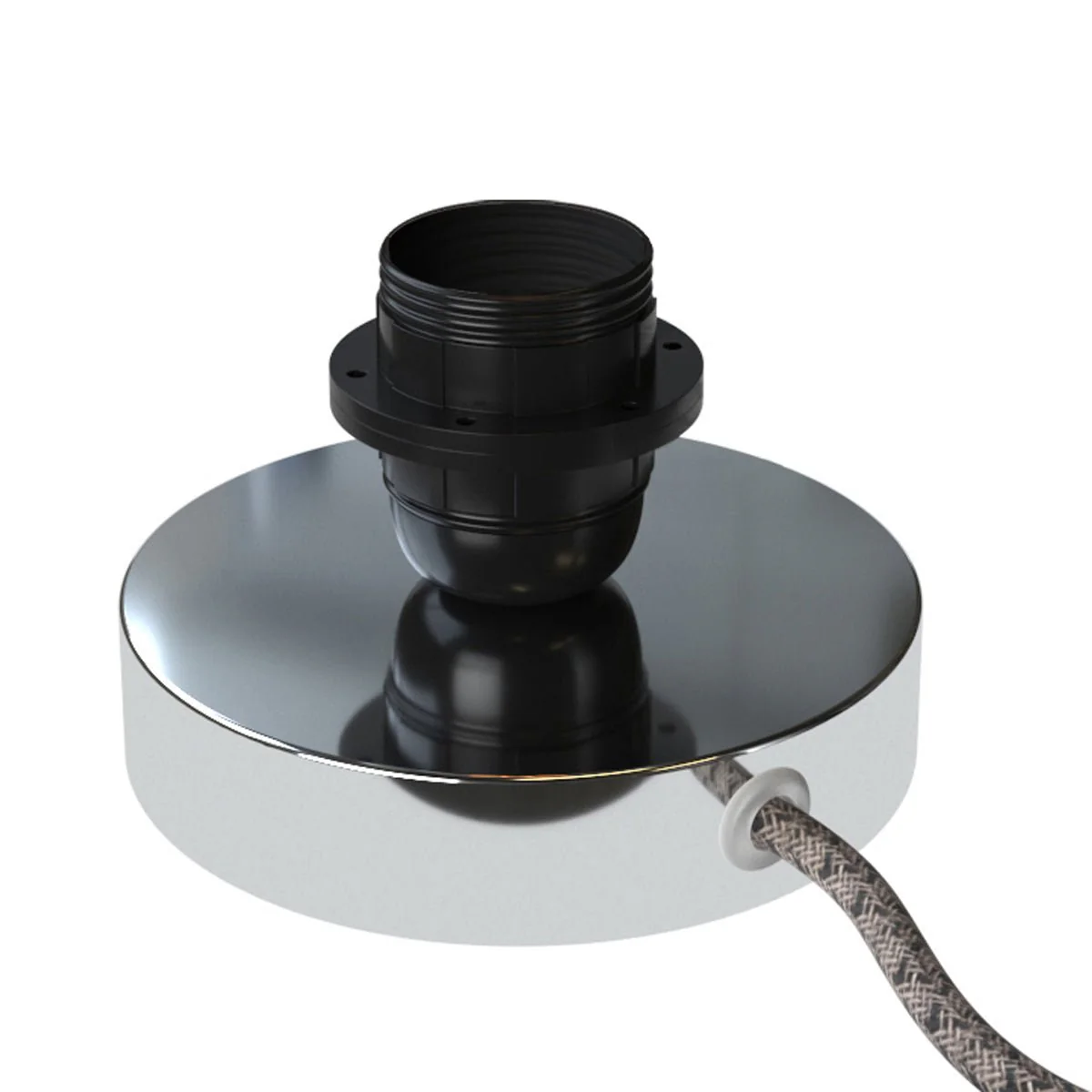 Posaluce für Lampenschirm – Tischlampe aus Metall – Chrom