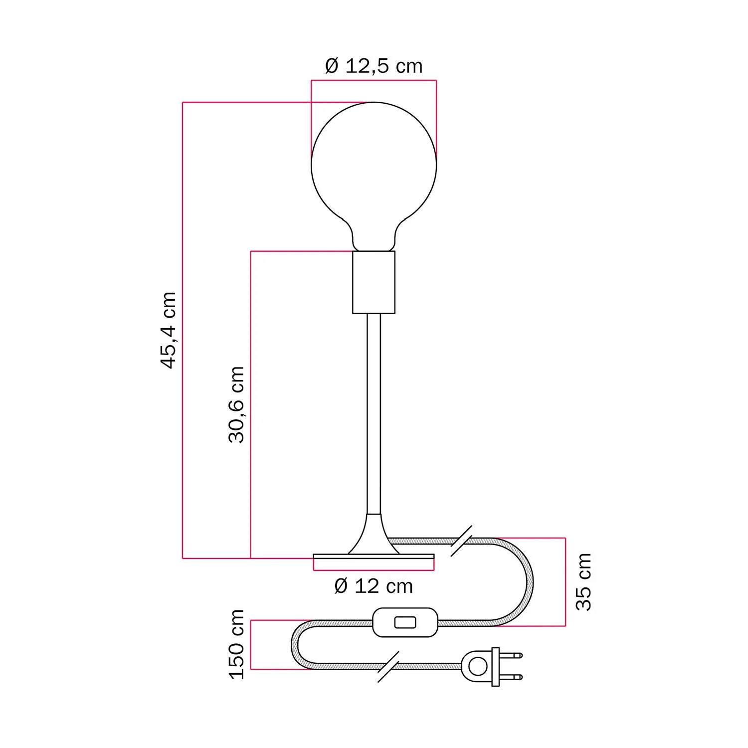 MAG-Y Tischlampe mit runder Metallbasis – Schwarz - Image 4