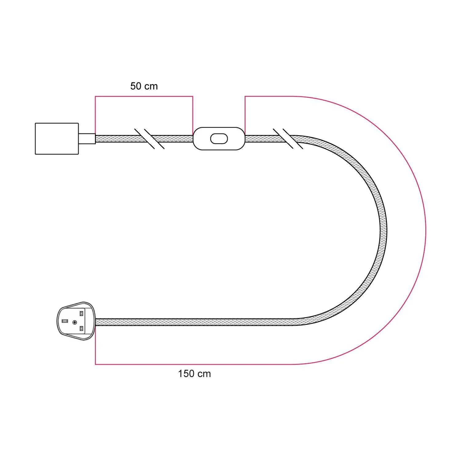 Tischleuchte mit Basis aus Erlenholz, Glühbirne mit Porzellan-Effekt, Kabel RN06 und UK-Stecker - Image 7