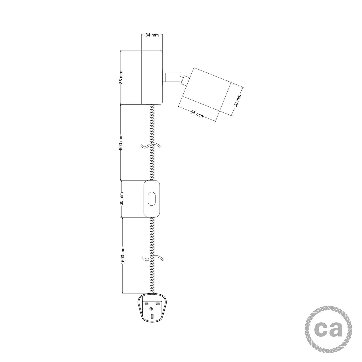 Spostaluce-Lampe mit schwenkbarem Gelenk aus Holz und UK-Stecker – Neutral - Image 4
