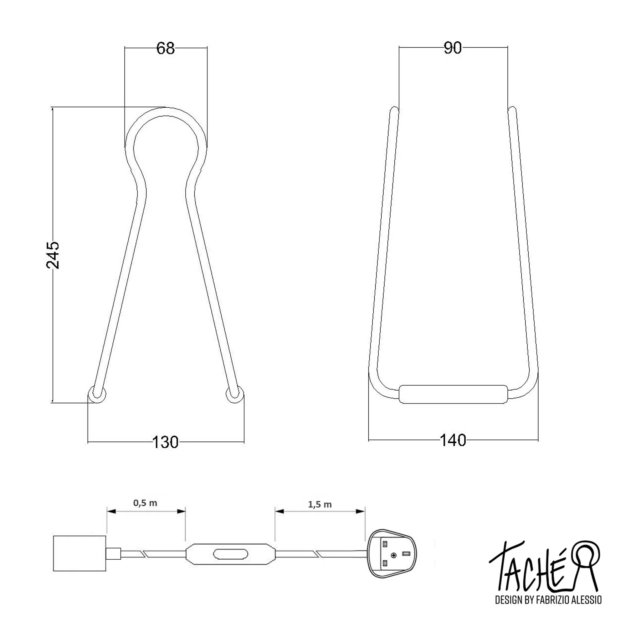 Taché Tischleuchte aus Metall und UK-Stecker – Puzzle Grün - Image 5