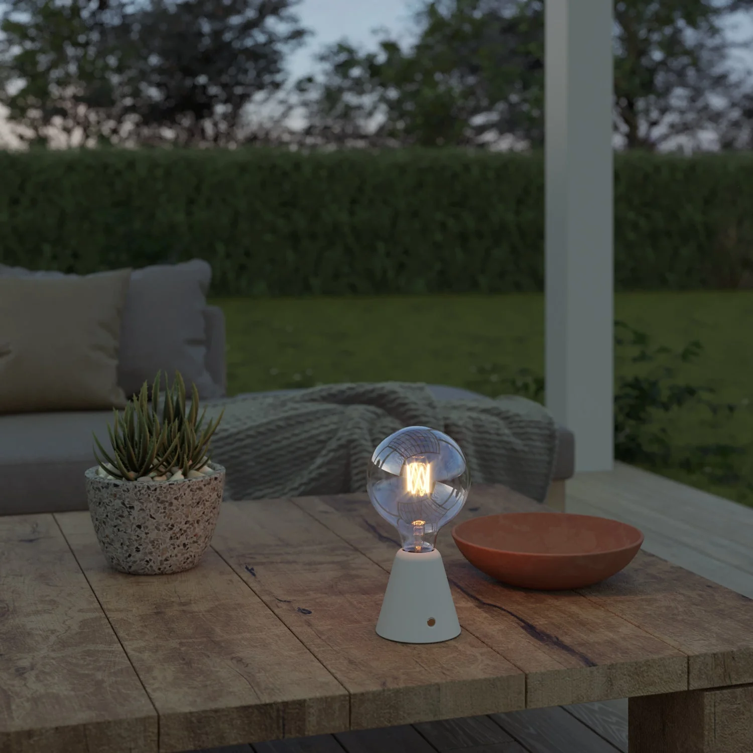 Tragbare, wiederaufladbare Cabless01-Lampe mit G125-Globe-Lampe - Weiß - Image 3