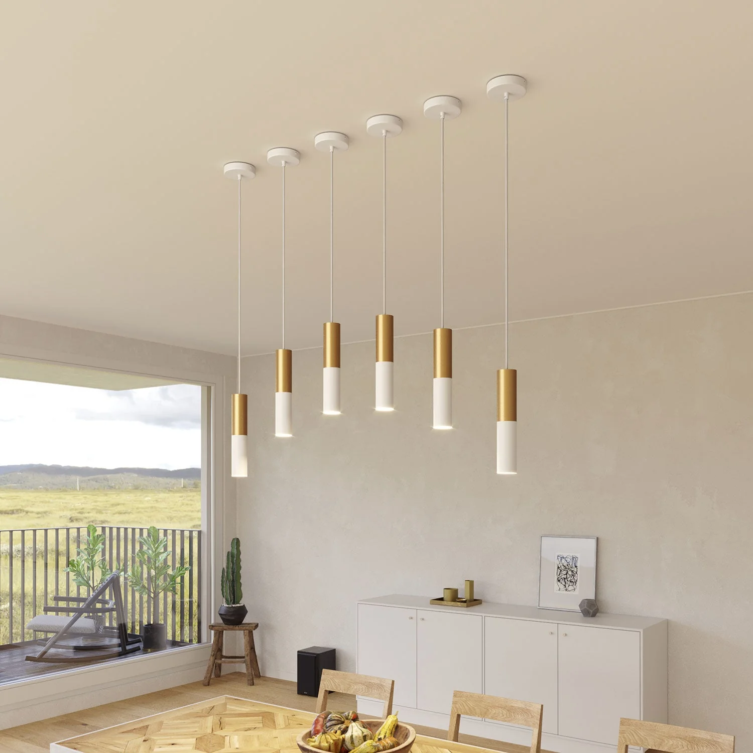 Tub-E14, doppeltes Metallrohr für Spot mit E14-Doppelmutter-Fassung – Mattweiß und Satin-Bronze - Image 5