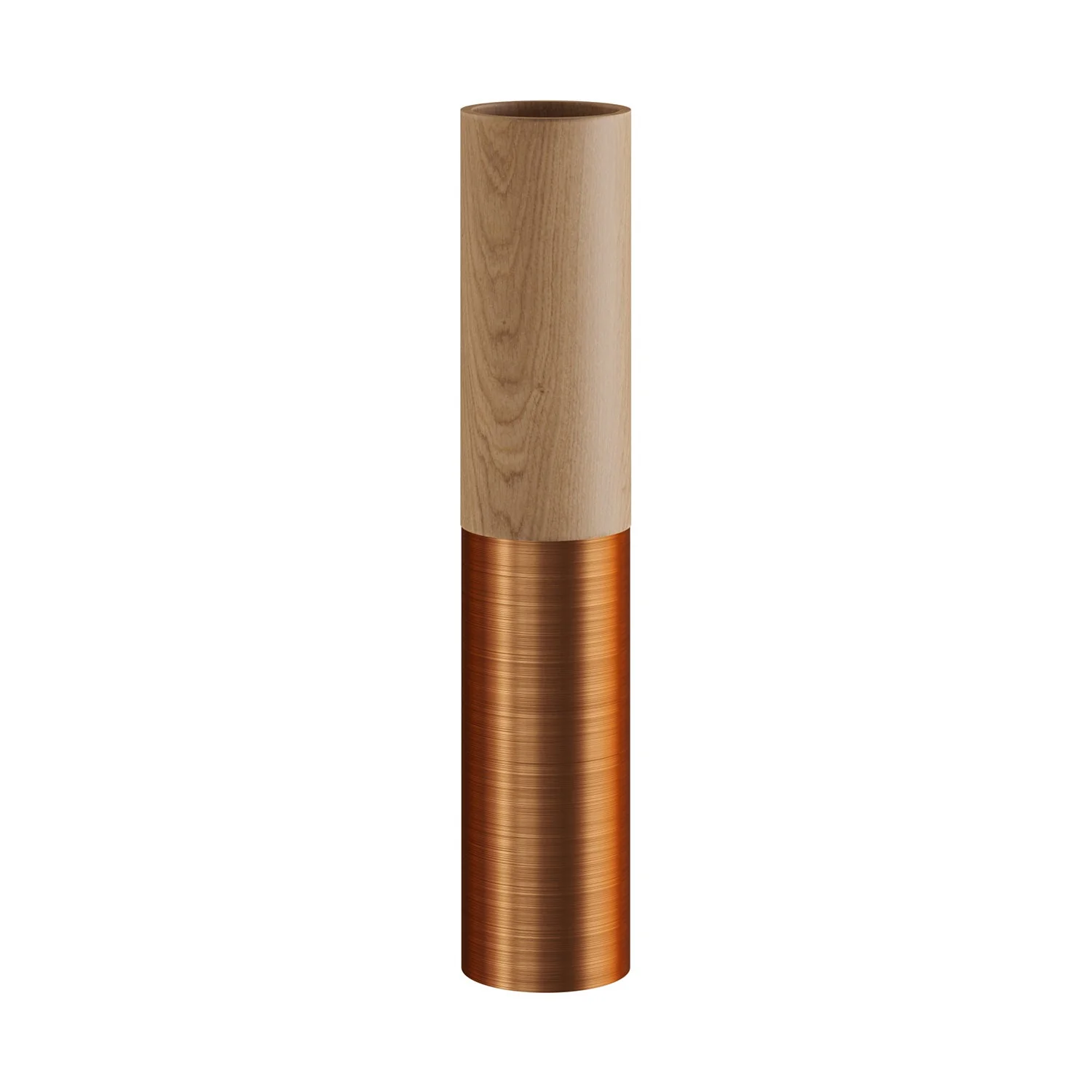 Tub-E14, Holz- und Metallröhre für Spotlampen mit Doppelringfassung E14 – Neutral und Satiniert Kupfer - Image 3